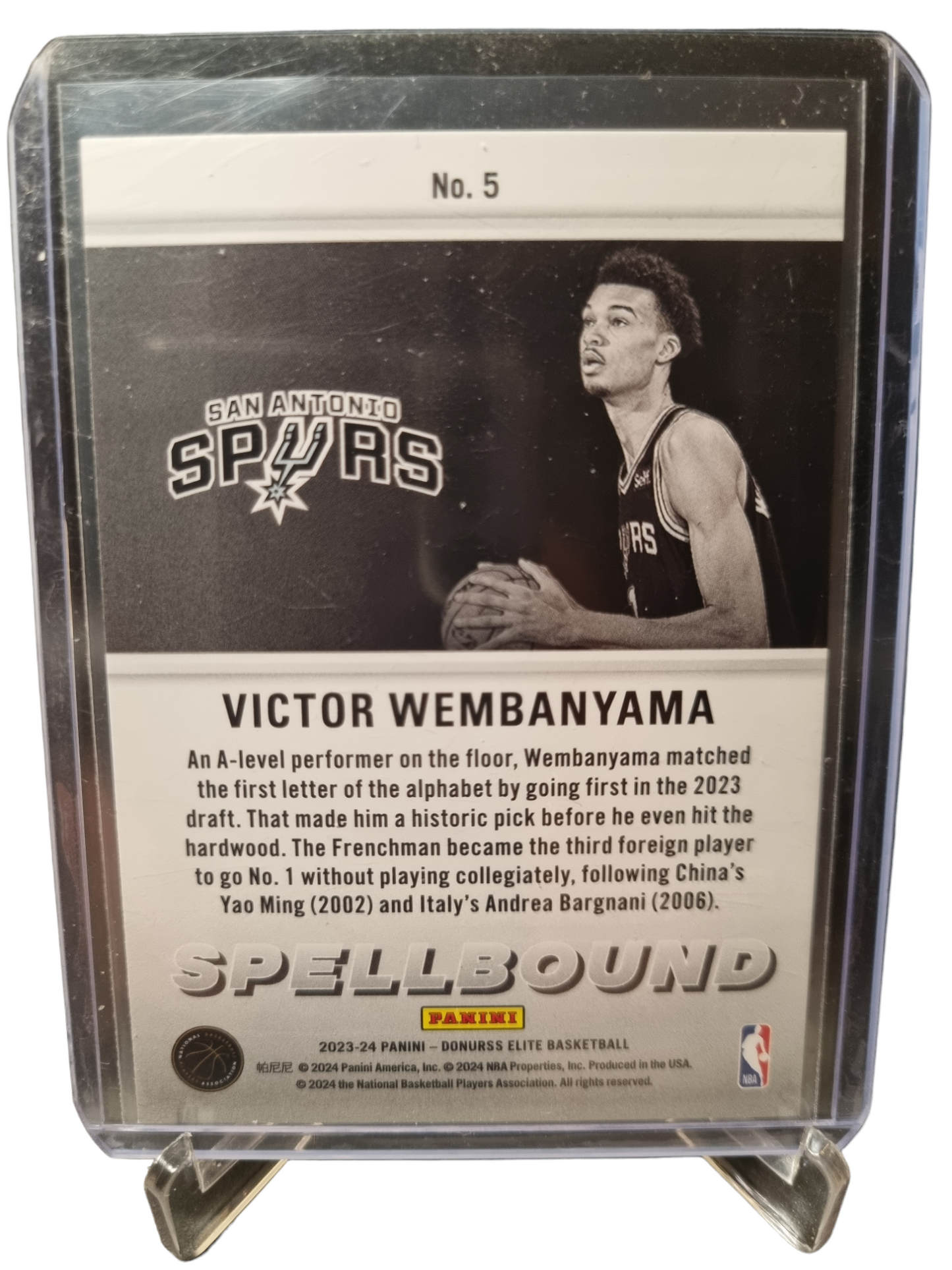 2023-24 Panini Donruss Elite #5 Victor Wembanyama Rookie Card Spellbound A