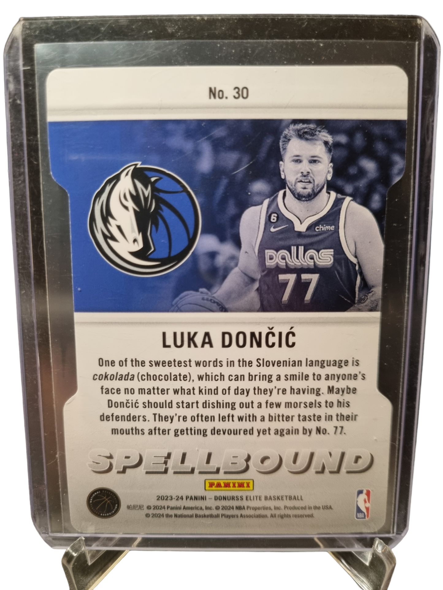 2023-24 Panini Donruss Elite #30 Luka Doncic Spellbound C Orange Die Cut