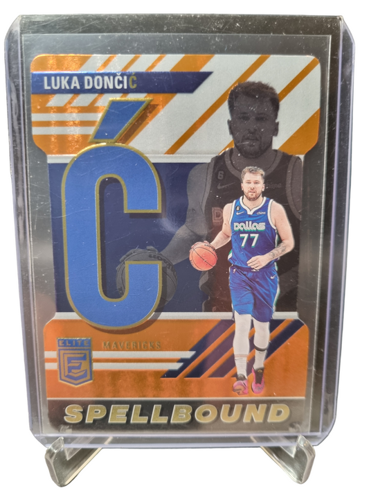 2023-24 Panini Donruss Elite #30 Luka Doncic Spellbound C Orange Die Cut