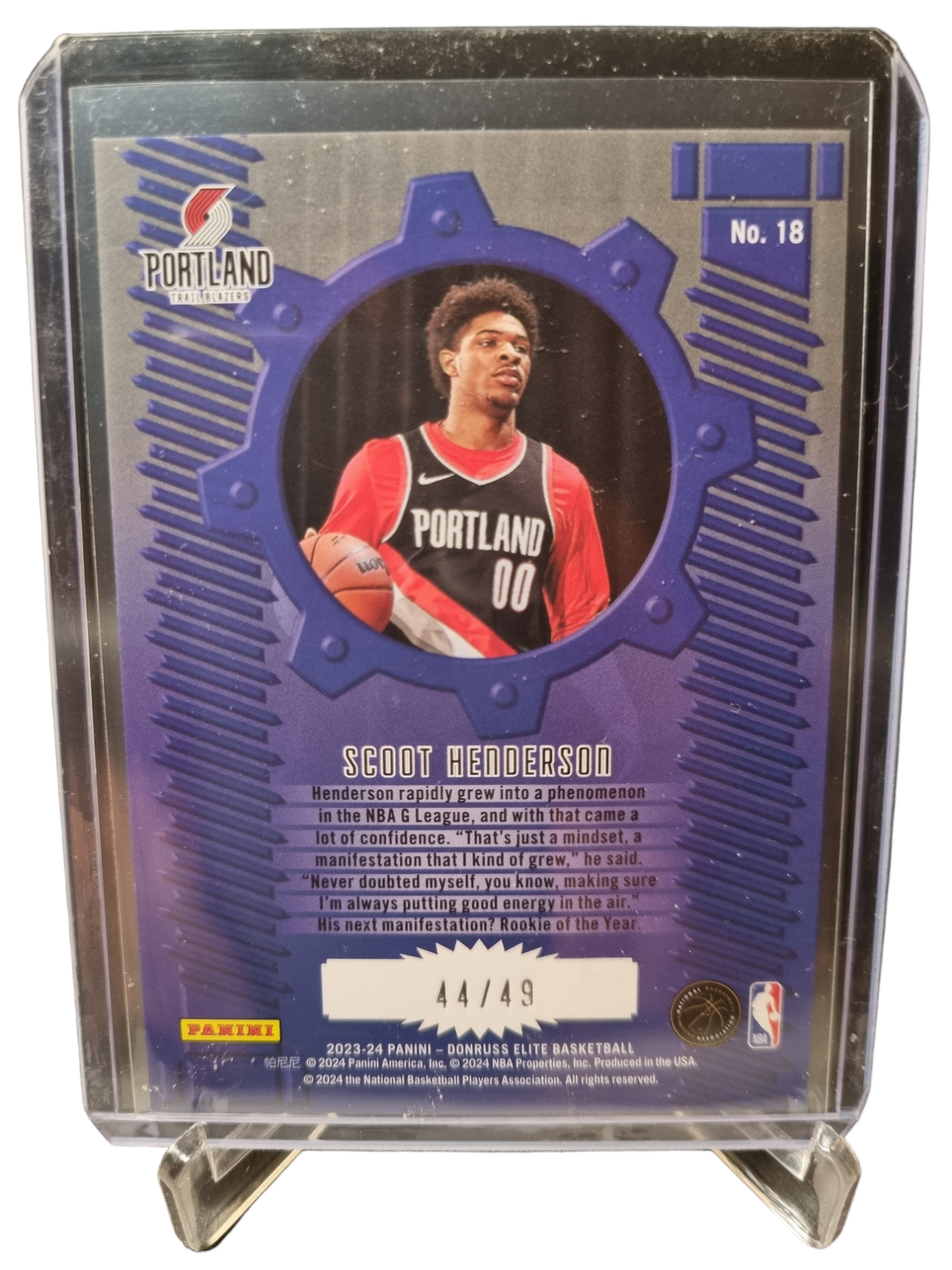 2023-24 Panini Donruss Elite #18 Scoot Henderson Rookie Card Craftsman 44/49