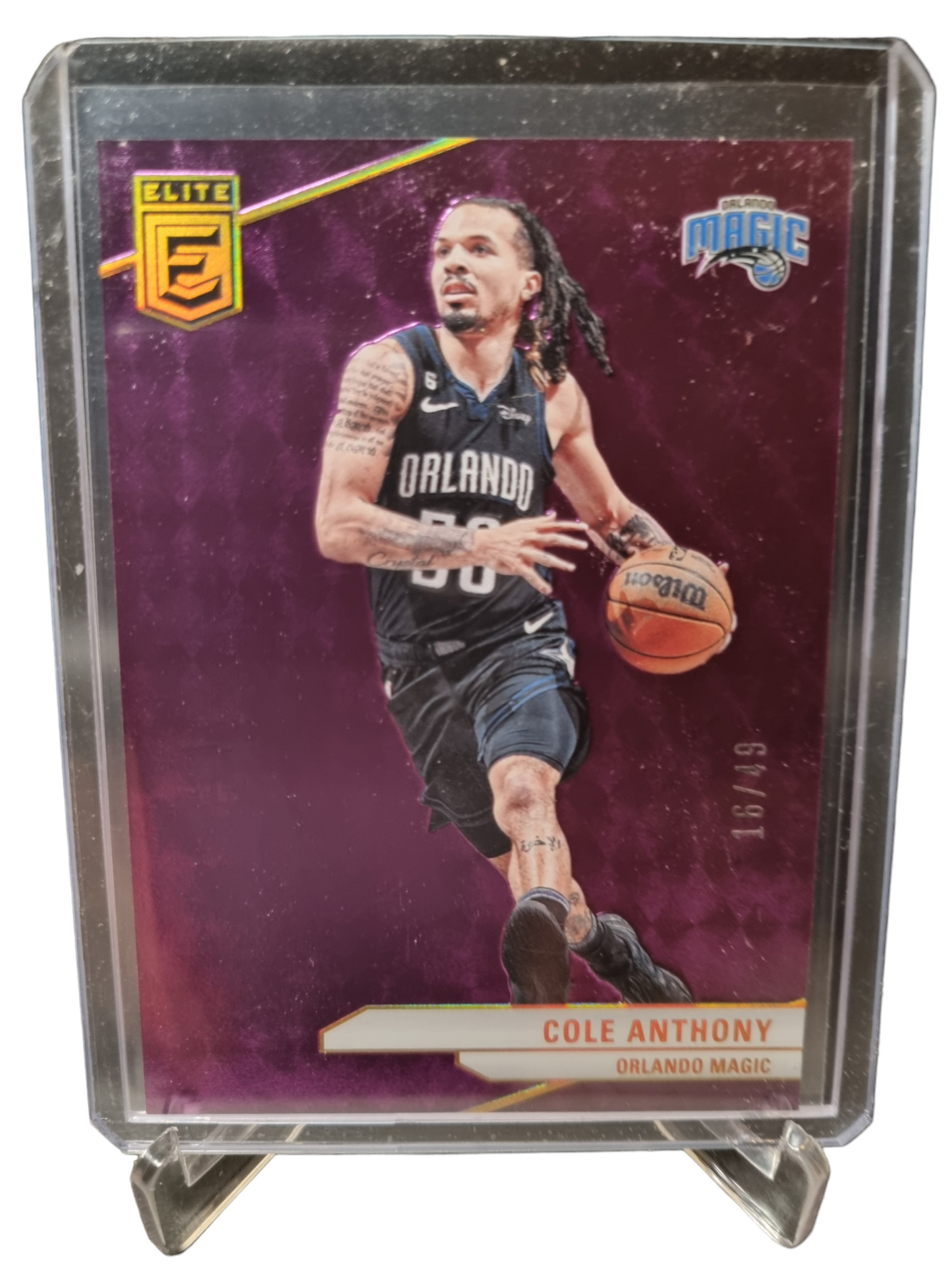 2023-24 Panini Donruss Elite #130 Cole Anthony Elite Purple 16/49