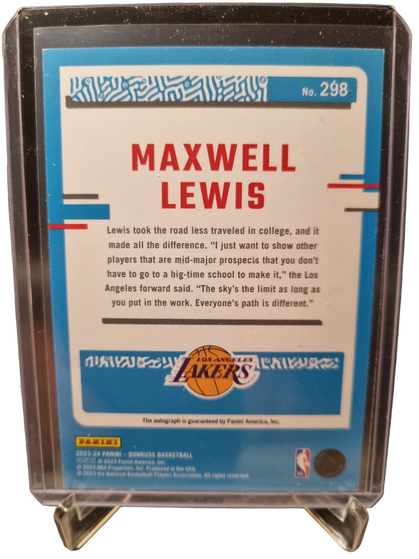 2023-24 Donruss #298 Maxwell Lewis Rookie Card Rated Rookie Autograph