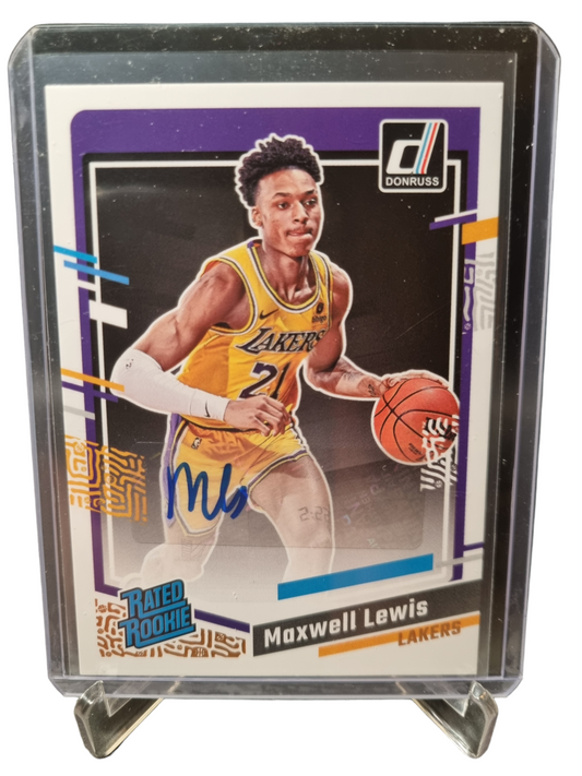 2023-24 Donruss #298 Maxwell Lewis Rookie Card Rated Rookie Autograph
