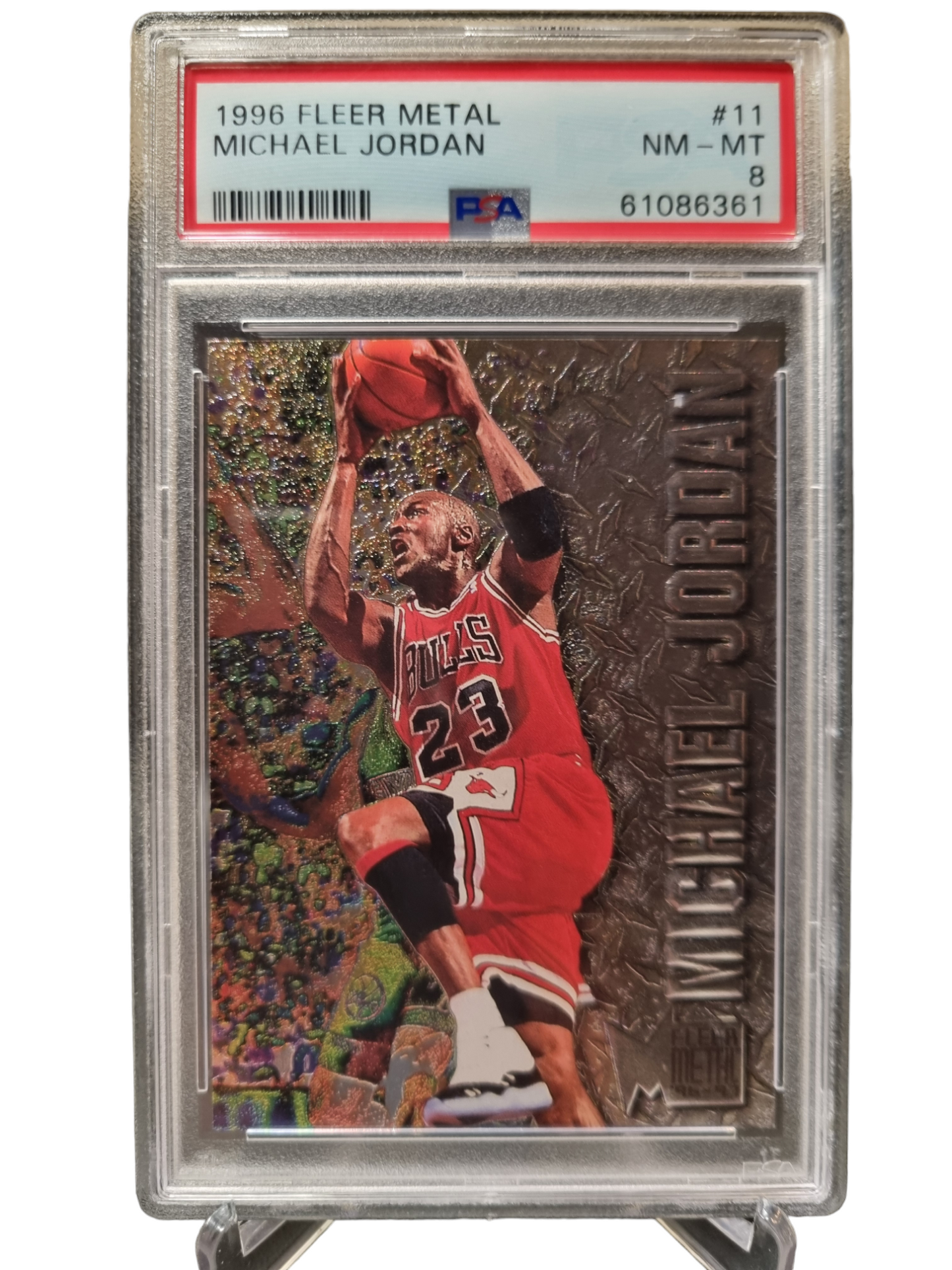 1996 Fleer #11 Michael Jordan Fleer Metal PSA 8 Near Mint