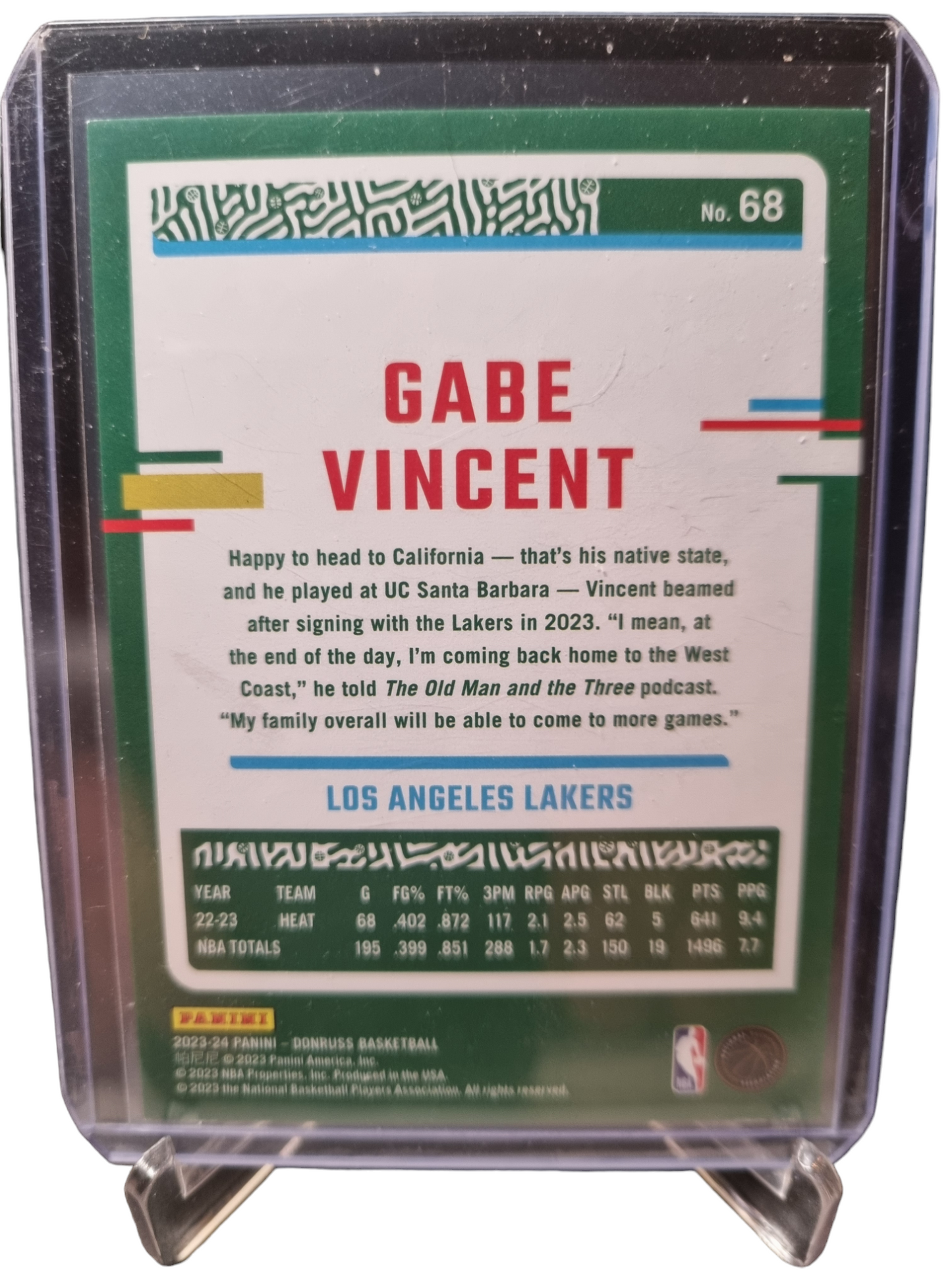 2023-24 Panini Donruss #68 Gabe Vincent Silver Laser Holo 112/149