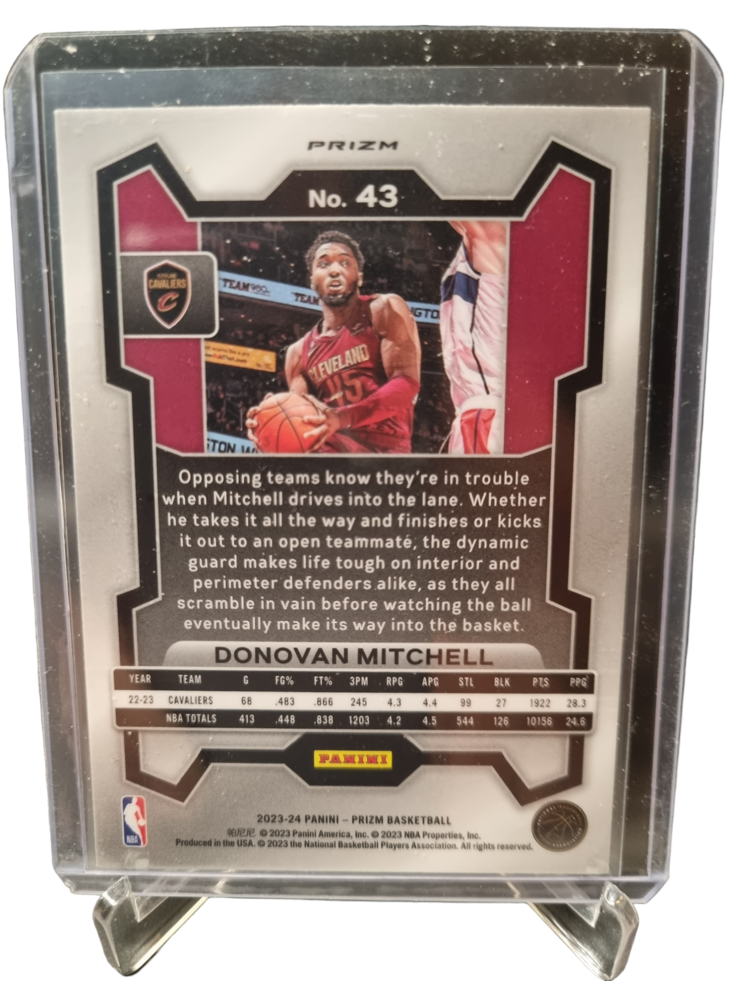 2023-24 Panini Prizm #43 Donovan Mitchell Green Prizm