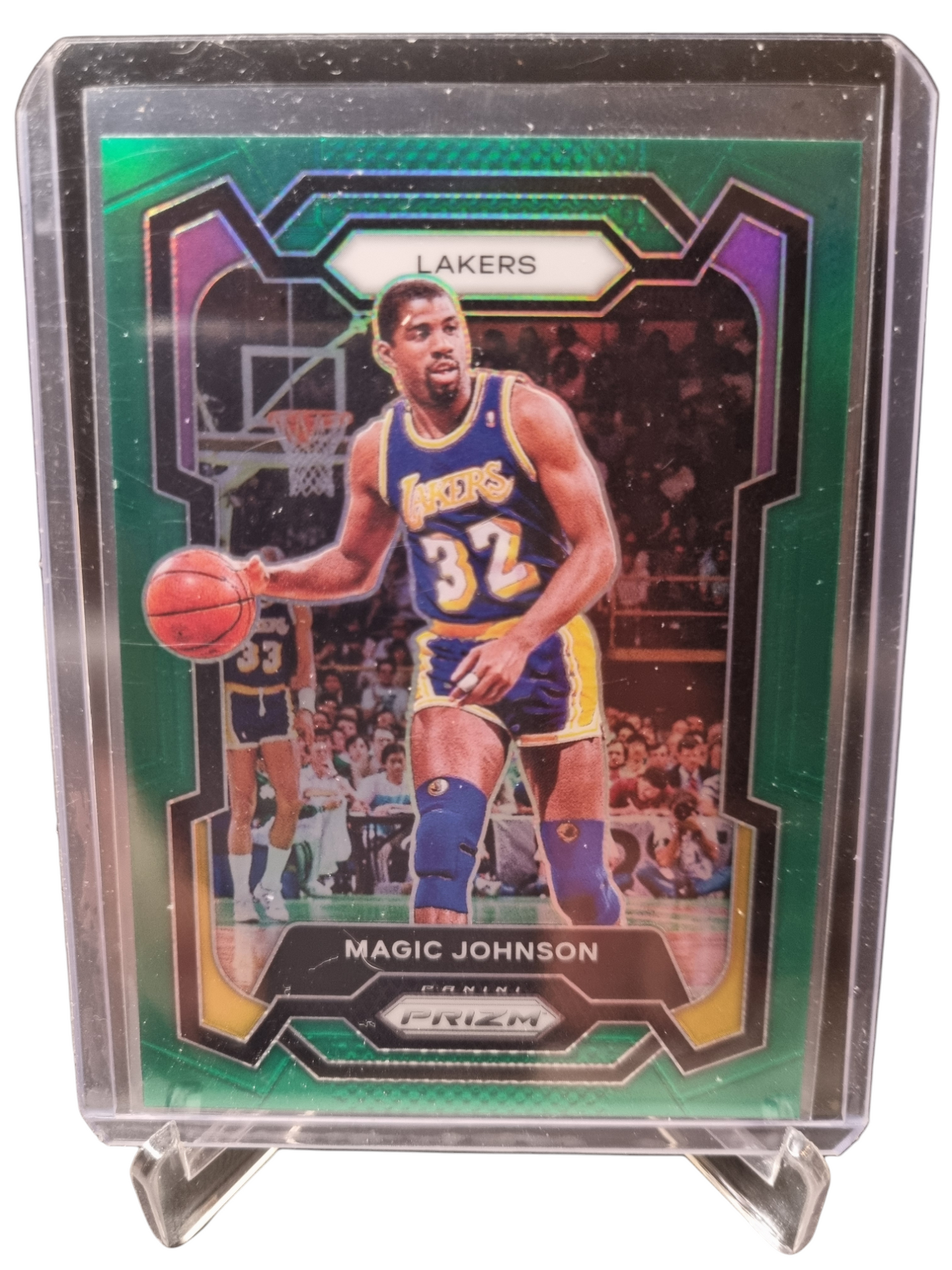 2023-24 Panini Prizm #185 Magic Johnson Green Prizm