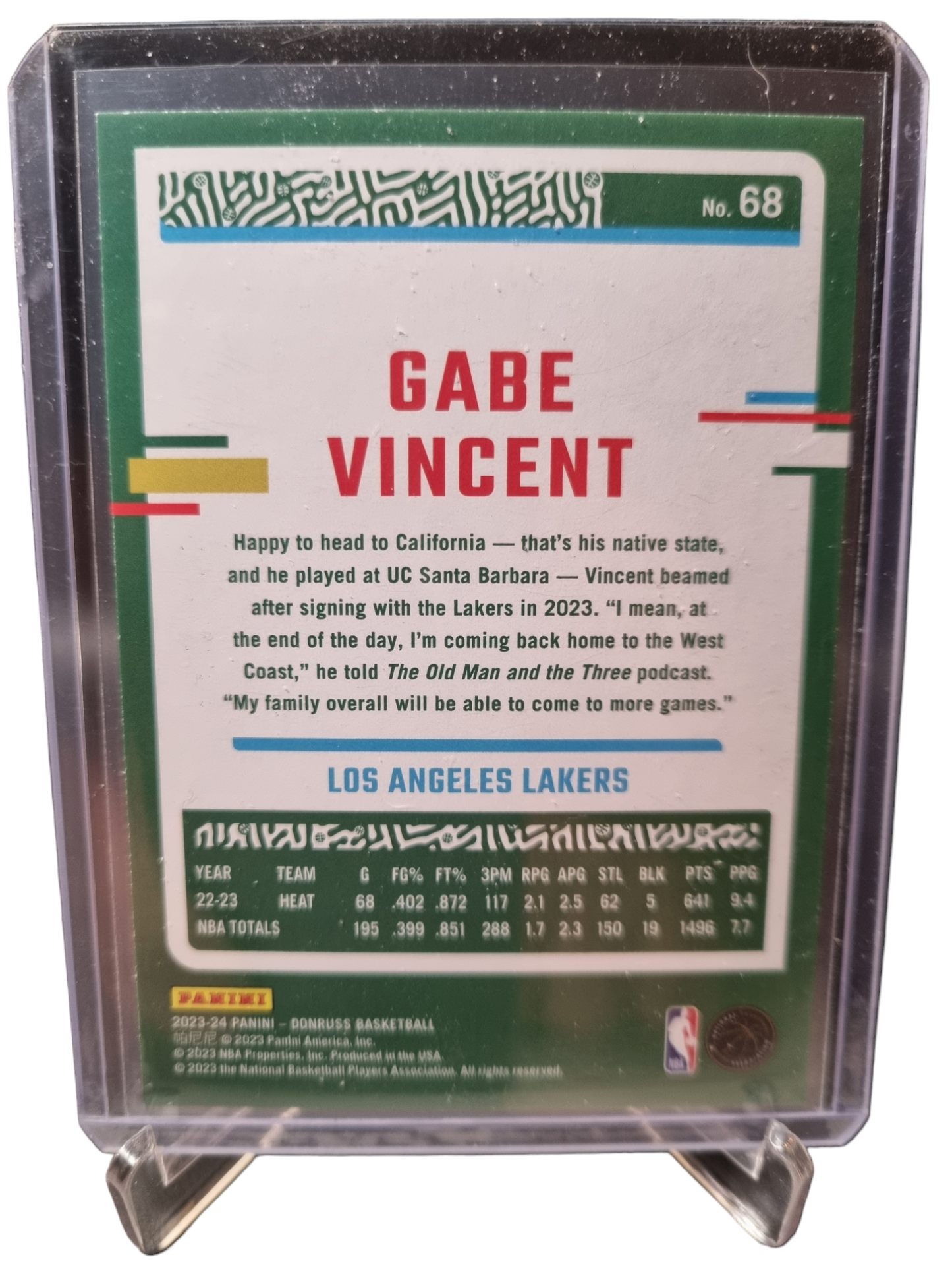 2023-24 Panini Donruss #68 Gabe Vincent Press Proof 068/199