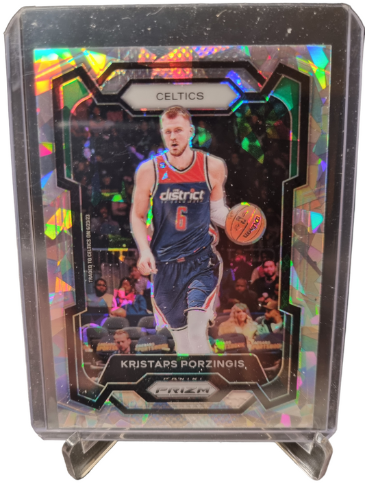 2023-24 Panini Prizm #8 Kristaps Porzingis Silver Cracked Ice Prizm