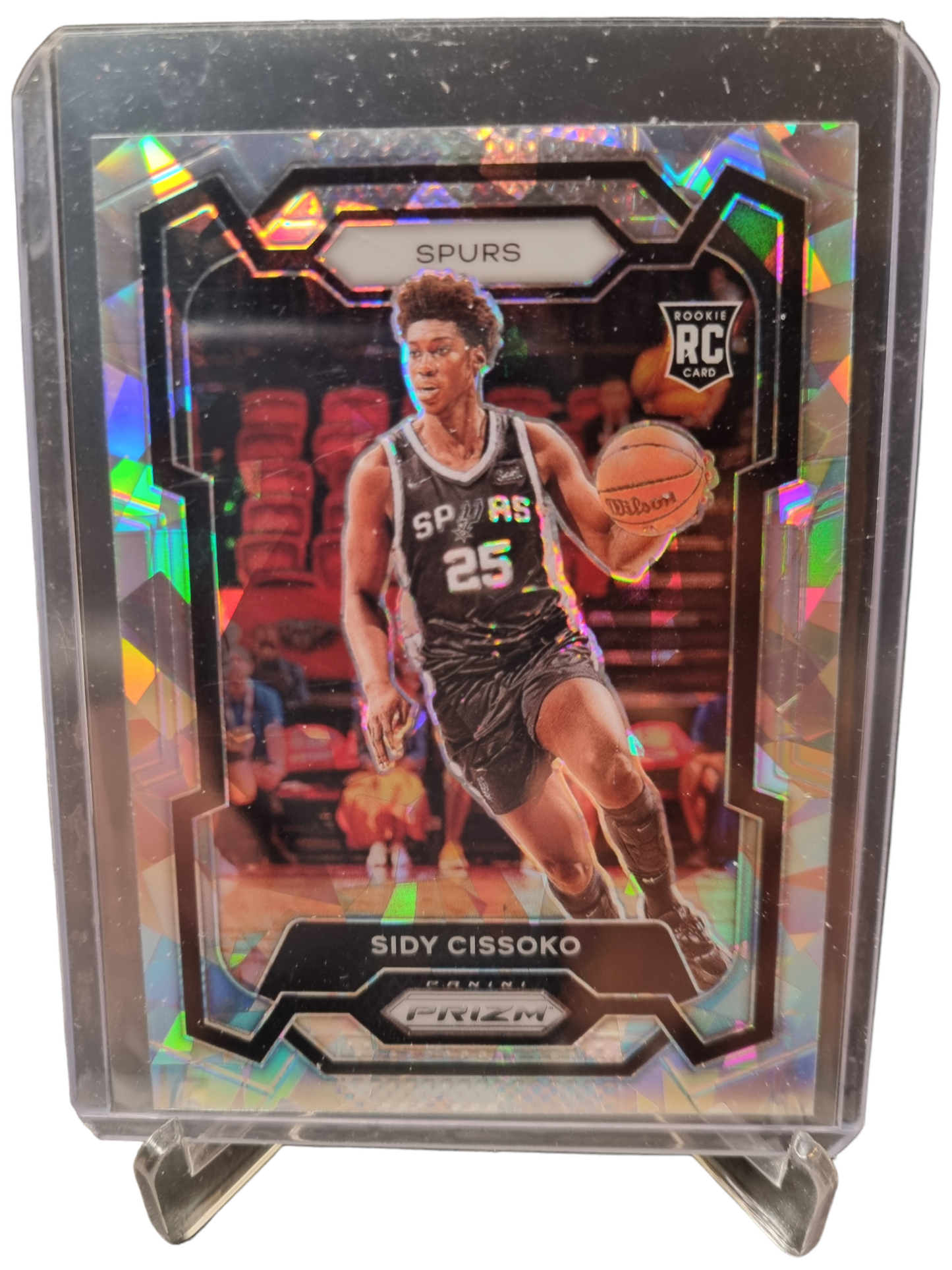 2023-24 Panini Prizm #173 Sidy Cissoko Rookie Card Silver Cracked Ice Prizm