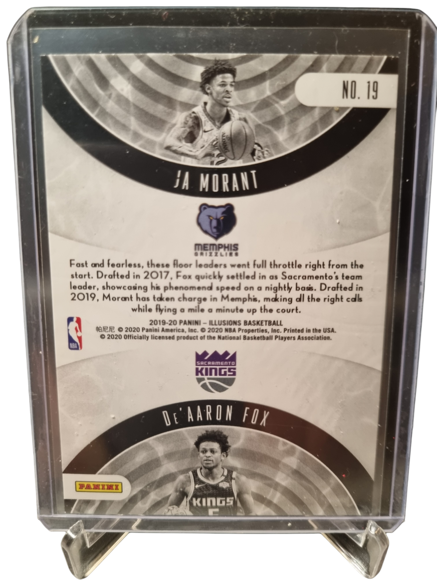 2019-20 Panini Illusions #19 JA Morant/DeAaron Fox Rookie Card Rookie Reflections