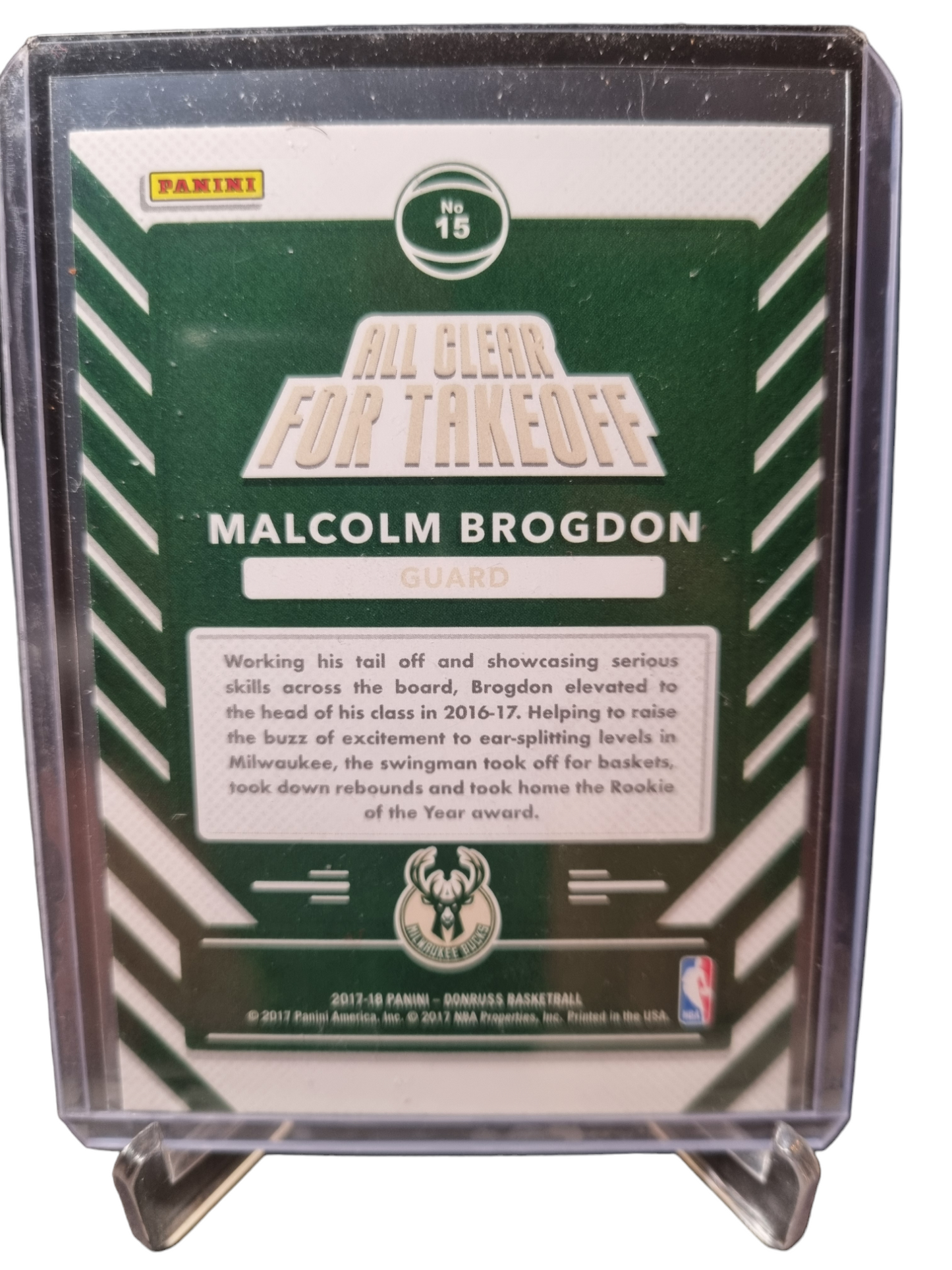 2017-18 Panini Donruss #15 Malcolm Brogdon All Clear For Take Off