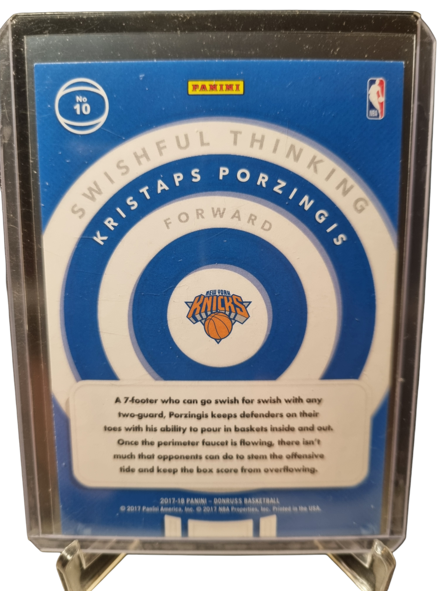 2017-18 Panini Donruss #10 Kristaps Porzingis Swishful Thinking