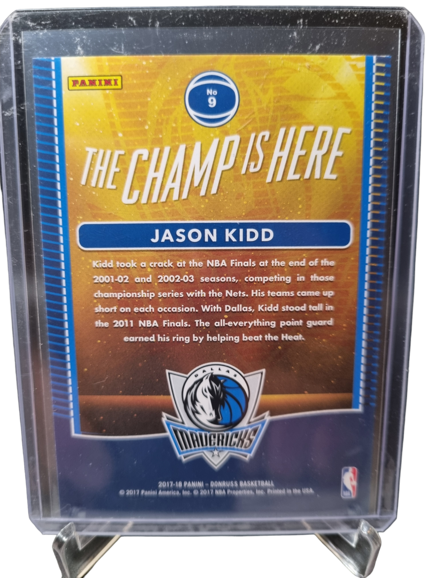 2017-18 Panini Donruss #9 Jason Kidd The Champ Is Here