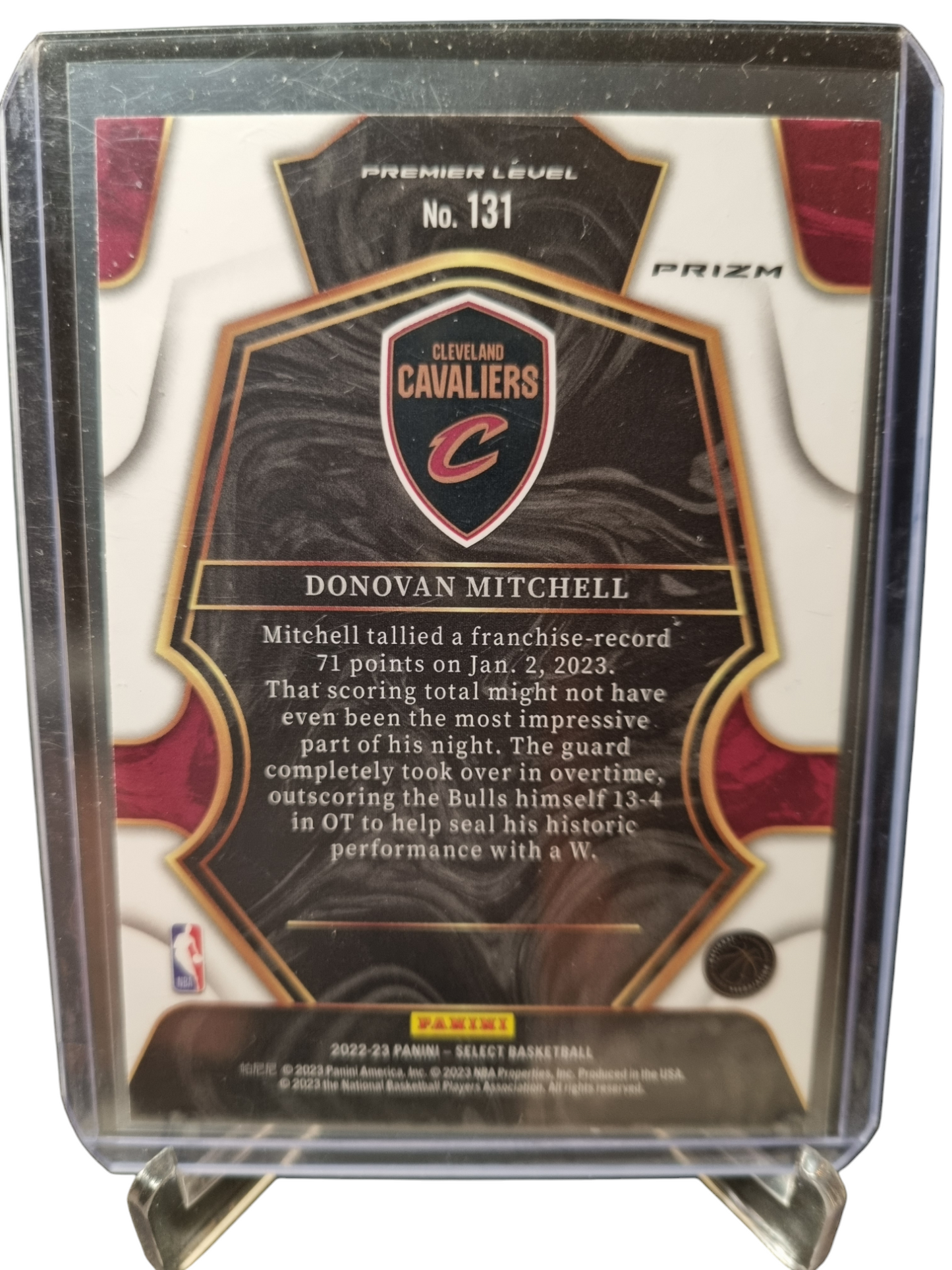 2022-23 Panini Select Premier Level #131 Donovan Mitchell Blue Cracked Ice Prizm