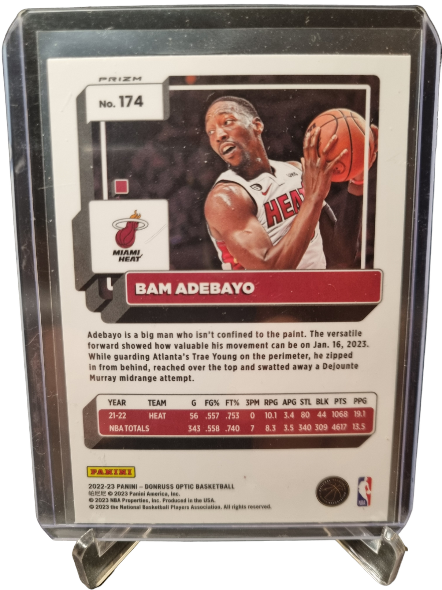 2022-23 Panini Donruss Optic #174 Bam Adebayo Red Wave Prizm