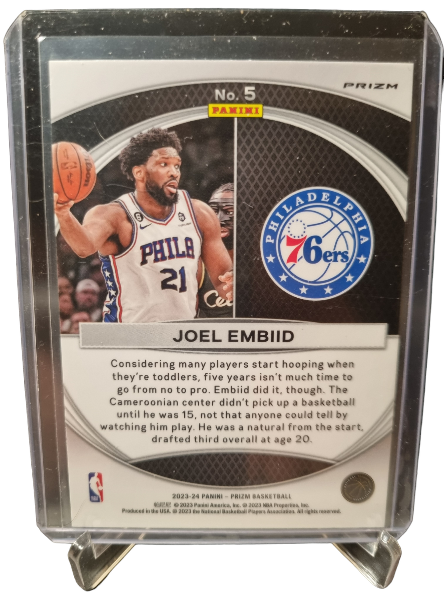 2023-24 Panini Prizm #5 Joel Embiid Global Reach Silver Prizm