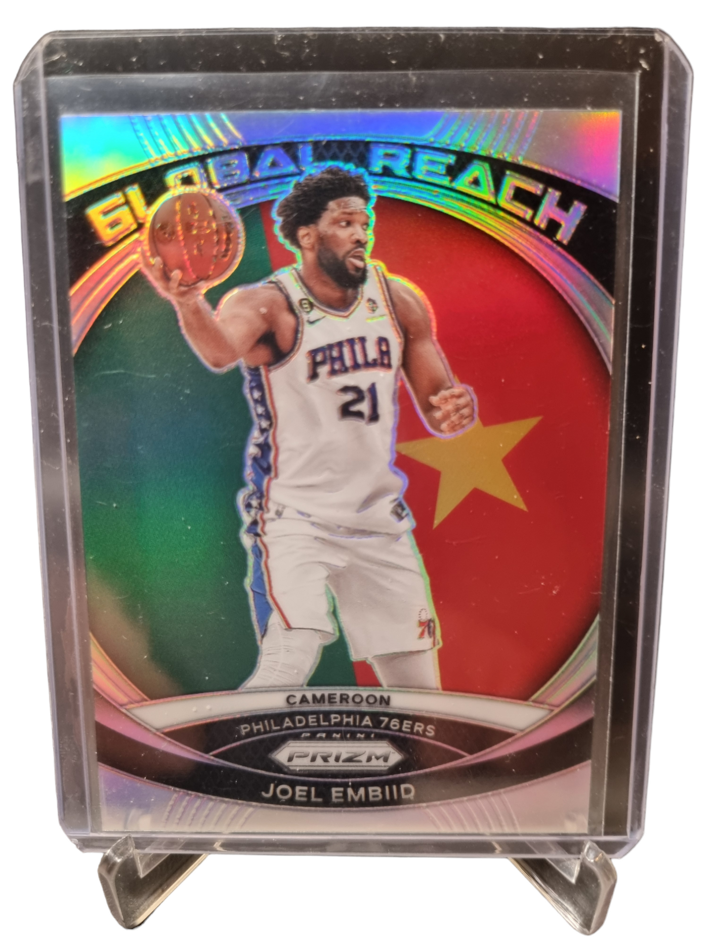 2023-24 Panini Prizm #5 Joel Embiid Global Reach Silver Prizm