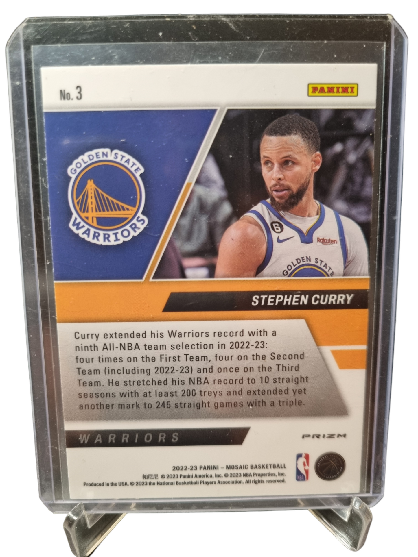 2022-23 Panini Mosaic #3 Stephen Curry Stare Masters Mosaic Prizm