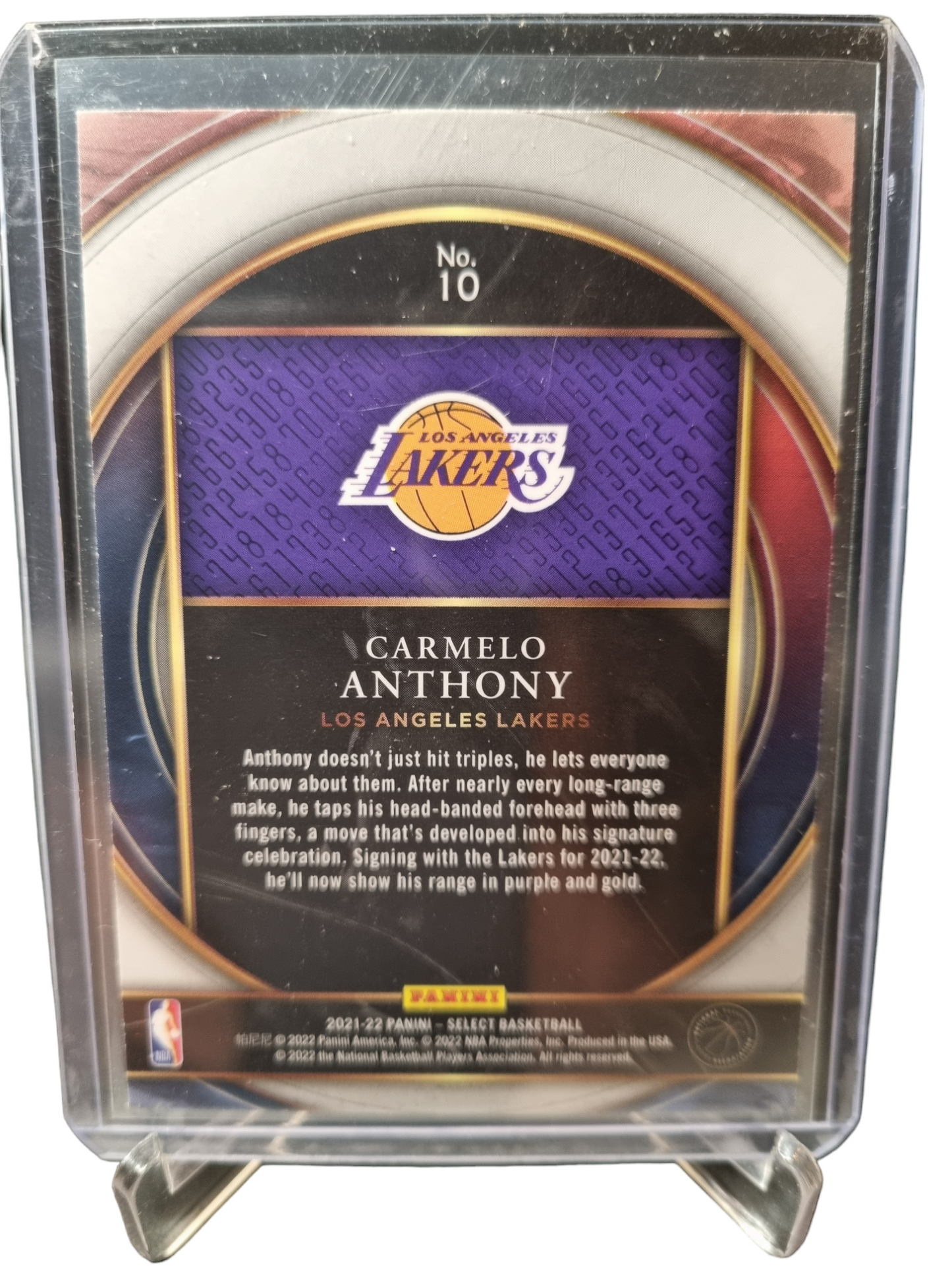 2021-22 Panini Select #10 Carmelo Anthony Numbers