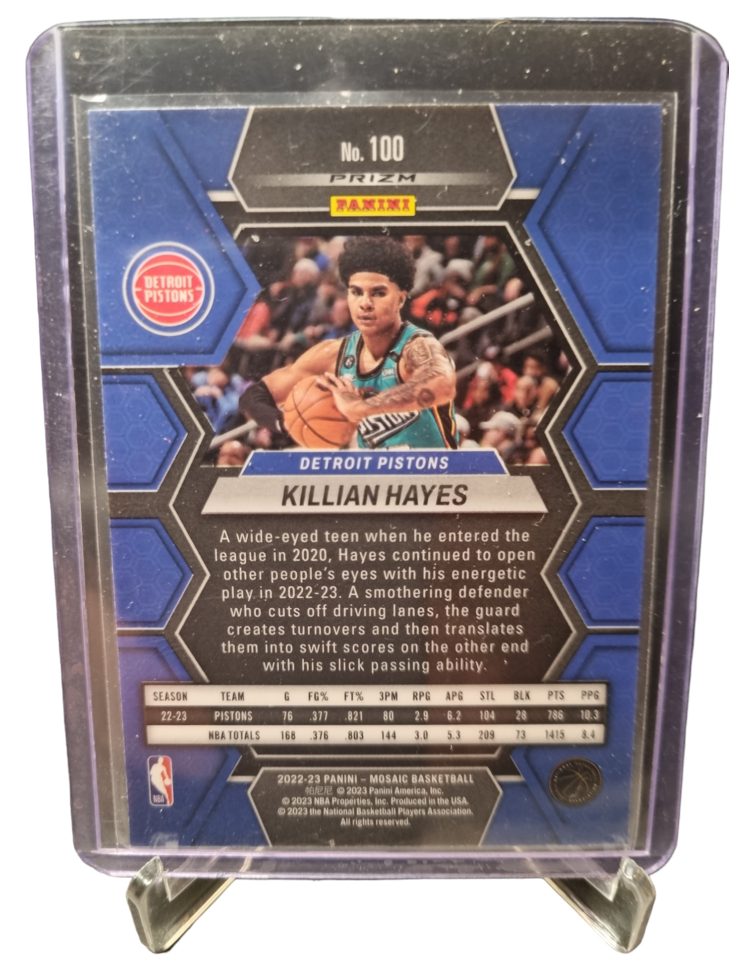 2022-23 Panini Mosaic #100 Killian Hayes Mosaic Prizm