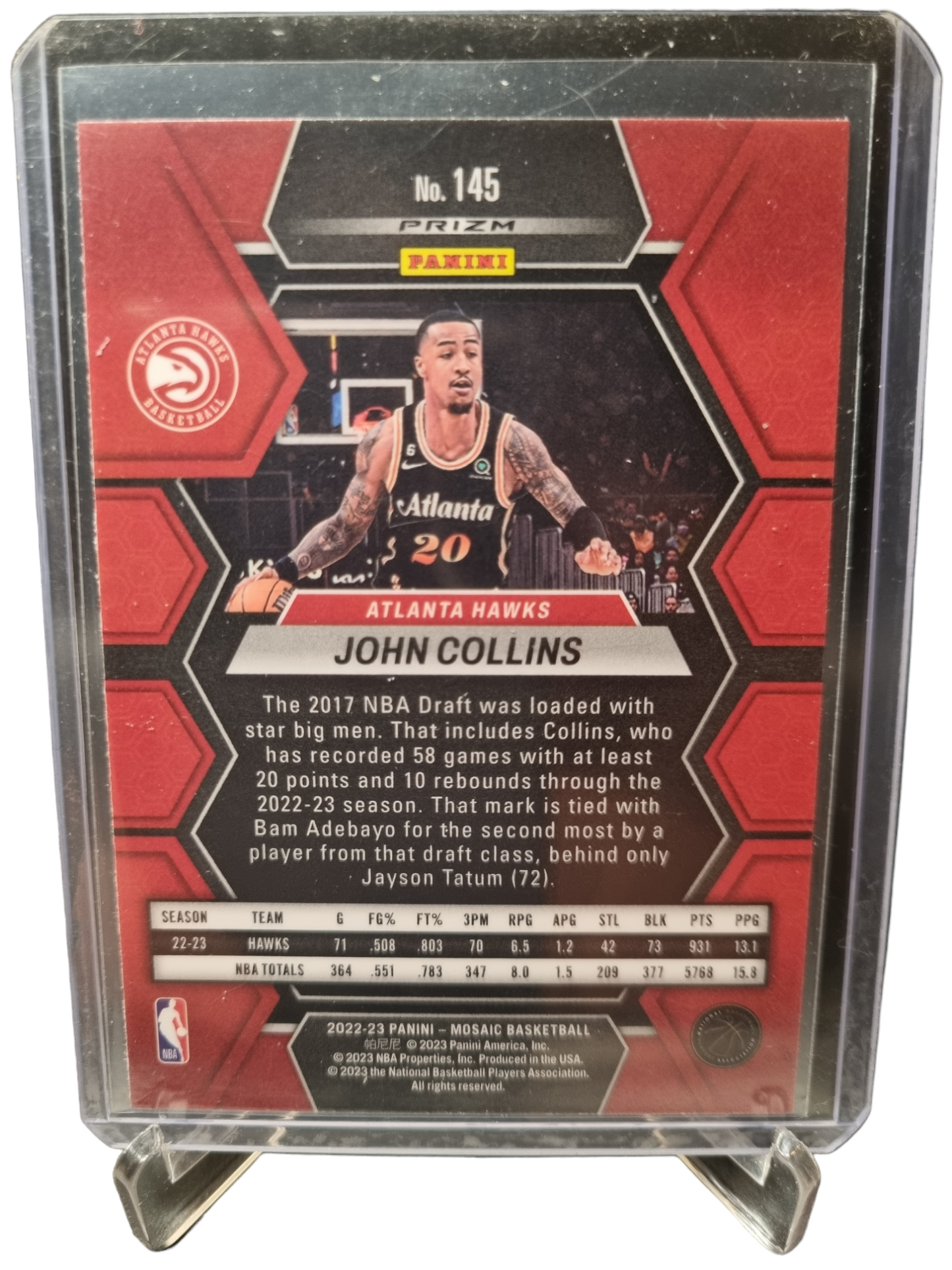 2022-23 Panini Mosaic #145 John Collins Red Mosaic Prizm