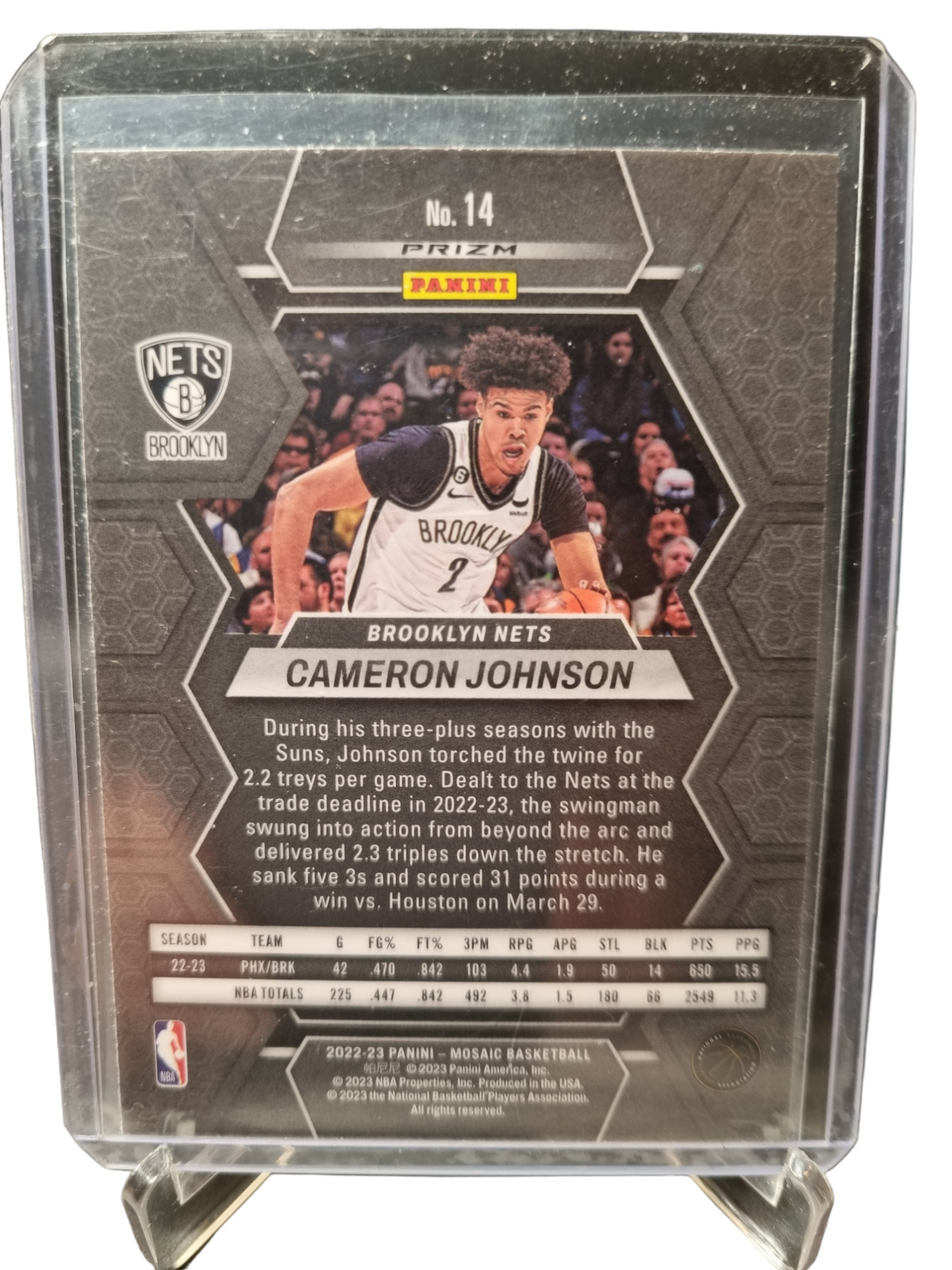 2022-23 Panini Mosaic #14 Cameron Johnson Mosaic Prizm