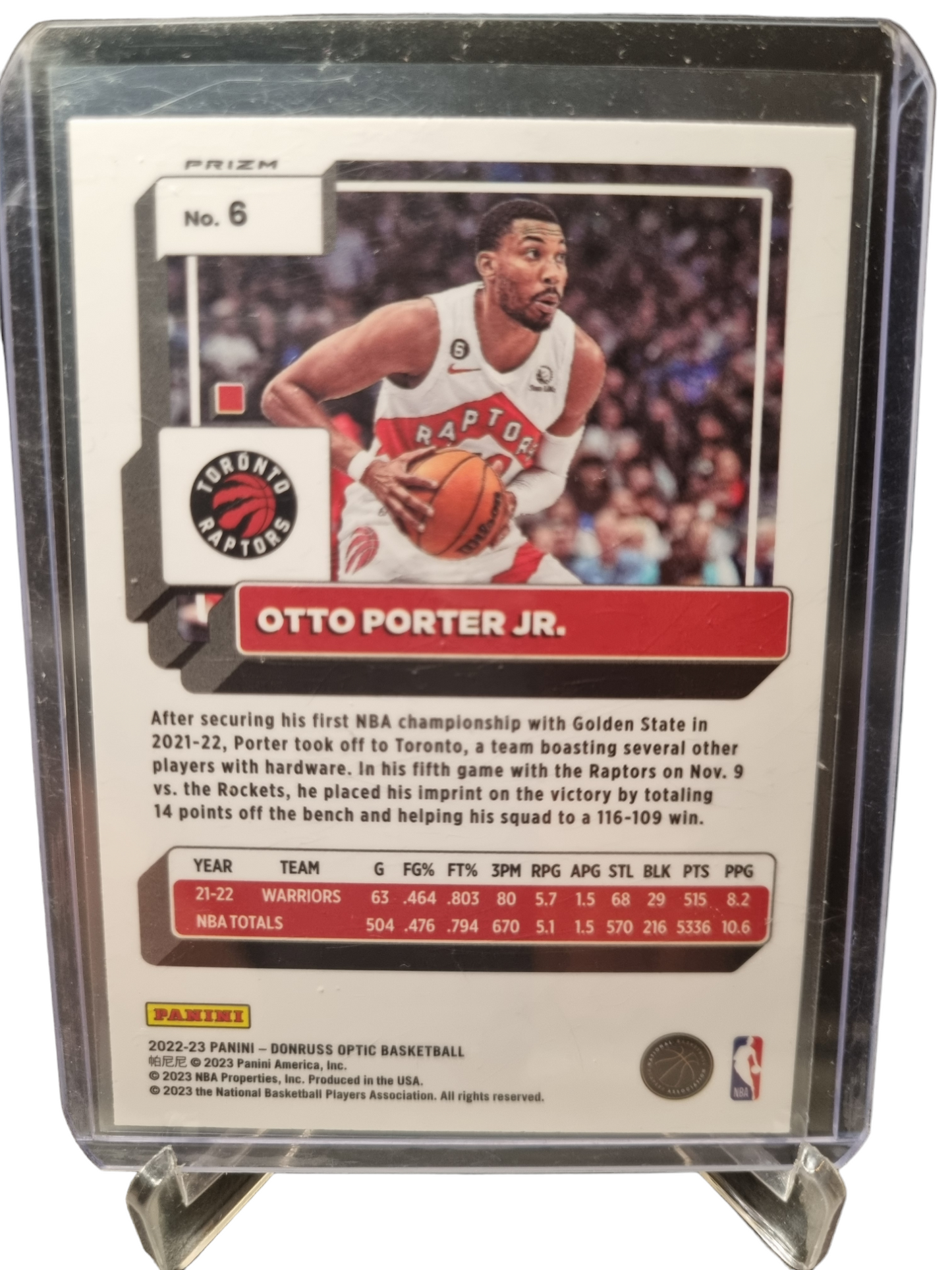 2022-23 Panini Donruss Optic #6 Otto Porter JR Silver Holo