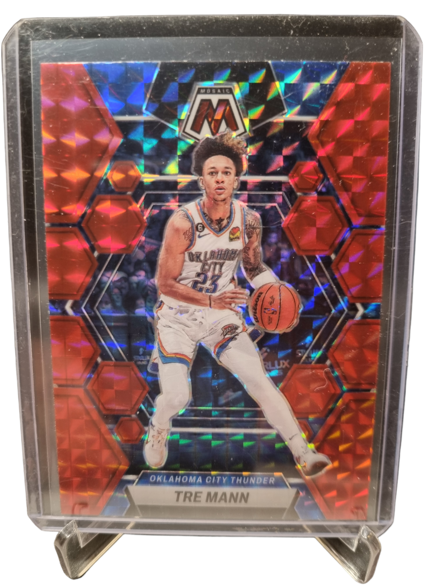 2022-23 Panini Mosaic #186 Tre Mann Red Mosaic Prizm