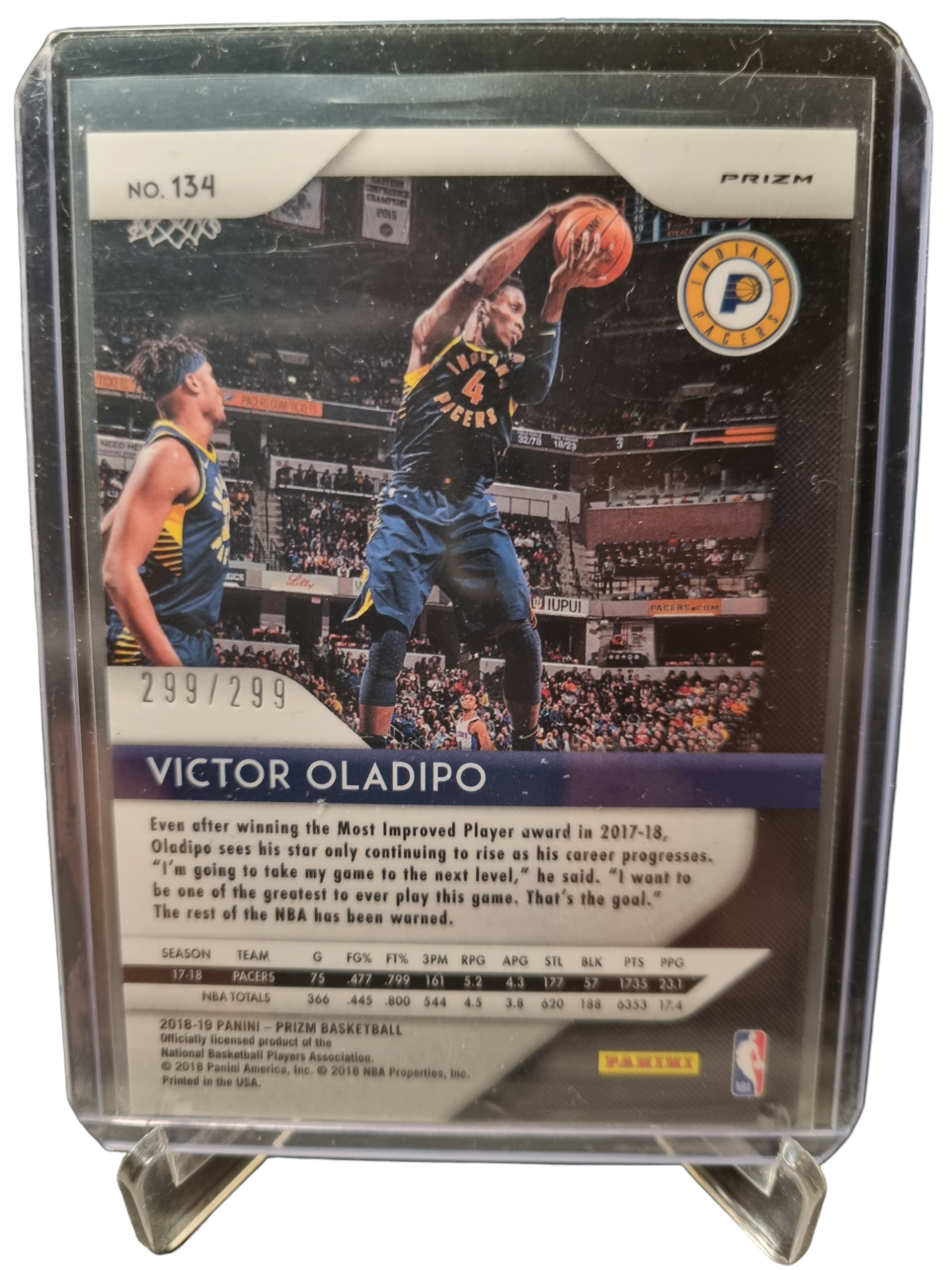 2018-19 Panini Prizm #134 Victor Oladipo Red Prizm 299/299