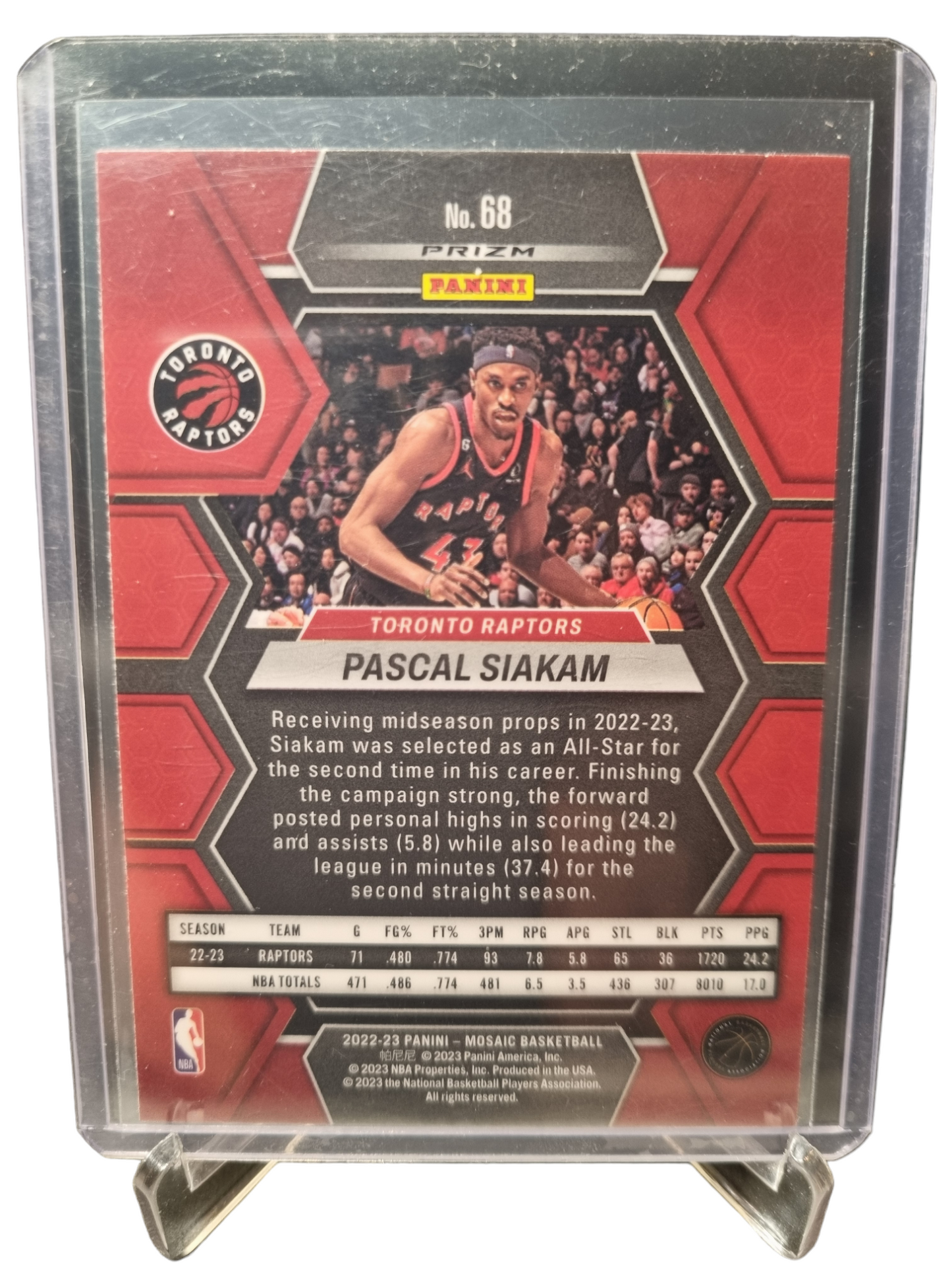 2022-23 Panini Mosaic #68 Pascal Siakam Mosaic Prizm