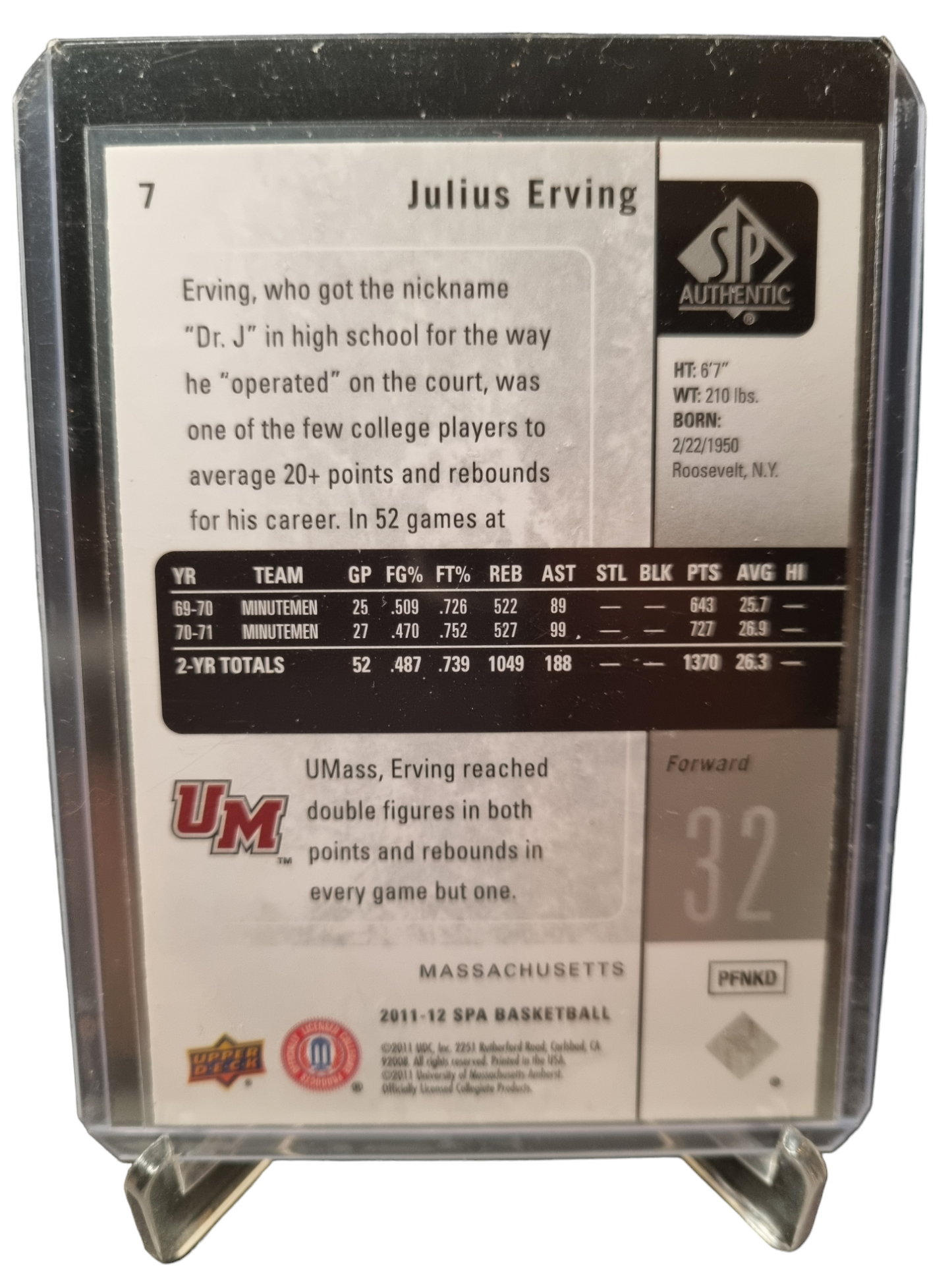 2011-12 Upper Deck #7 Julius Erving SP Authentic