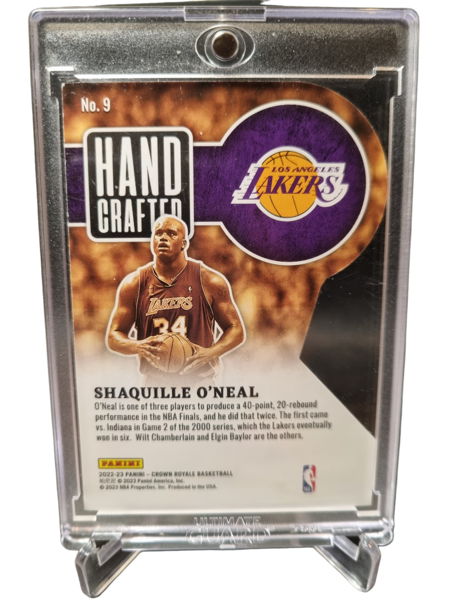 2022-23 Panini Crown Royale #9 Shaquille O'Neal Hand Crafted Die Cut 30/49