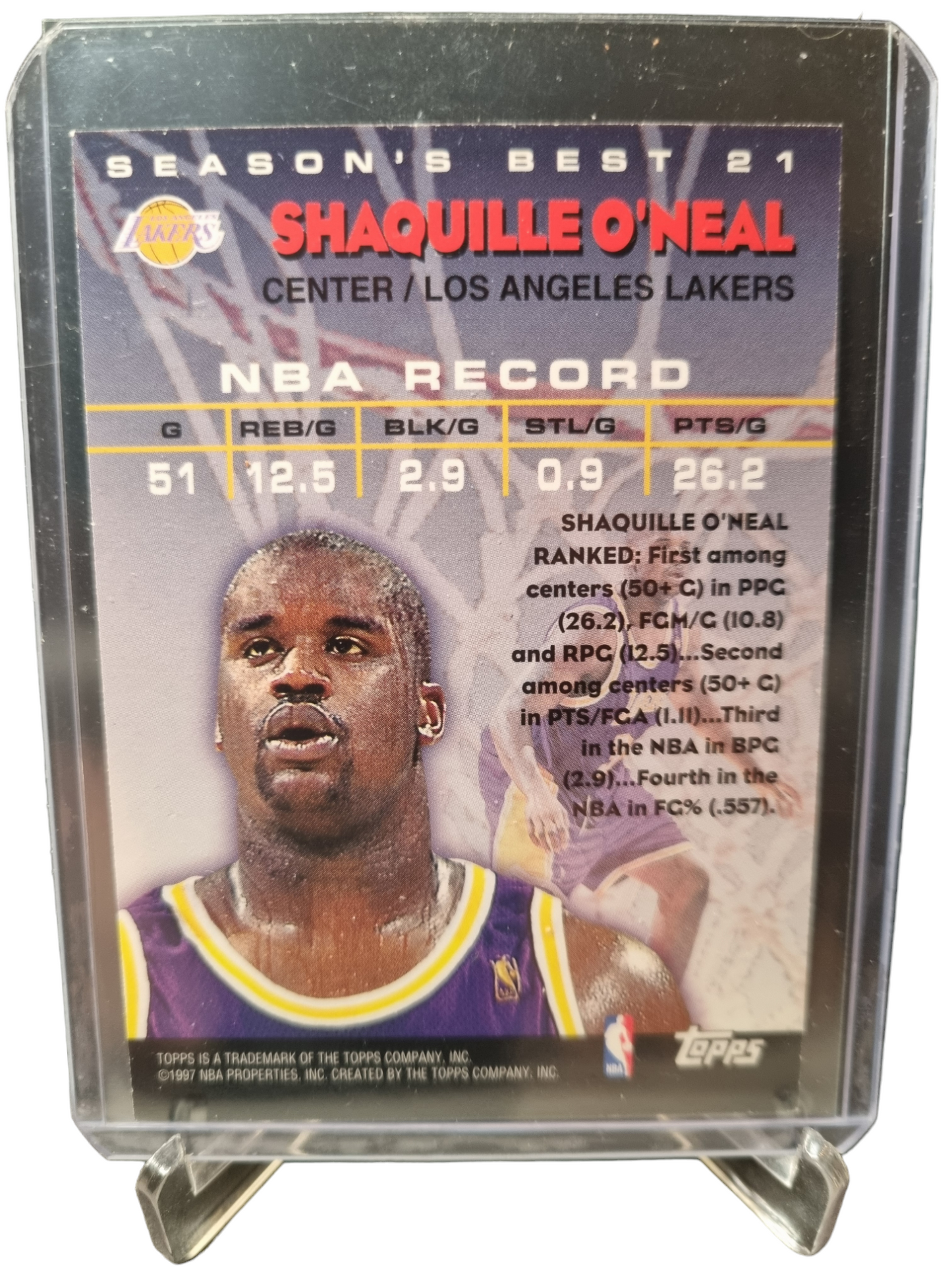1997 Topps #21 Shaquille O'Neal Key Master