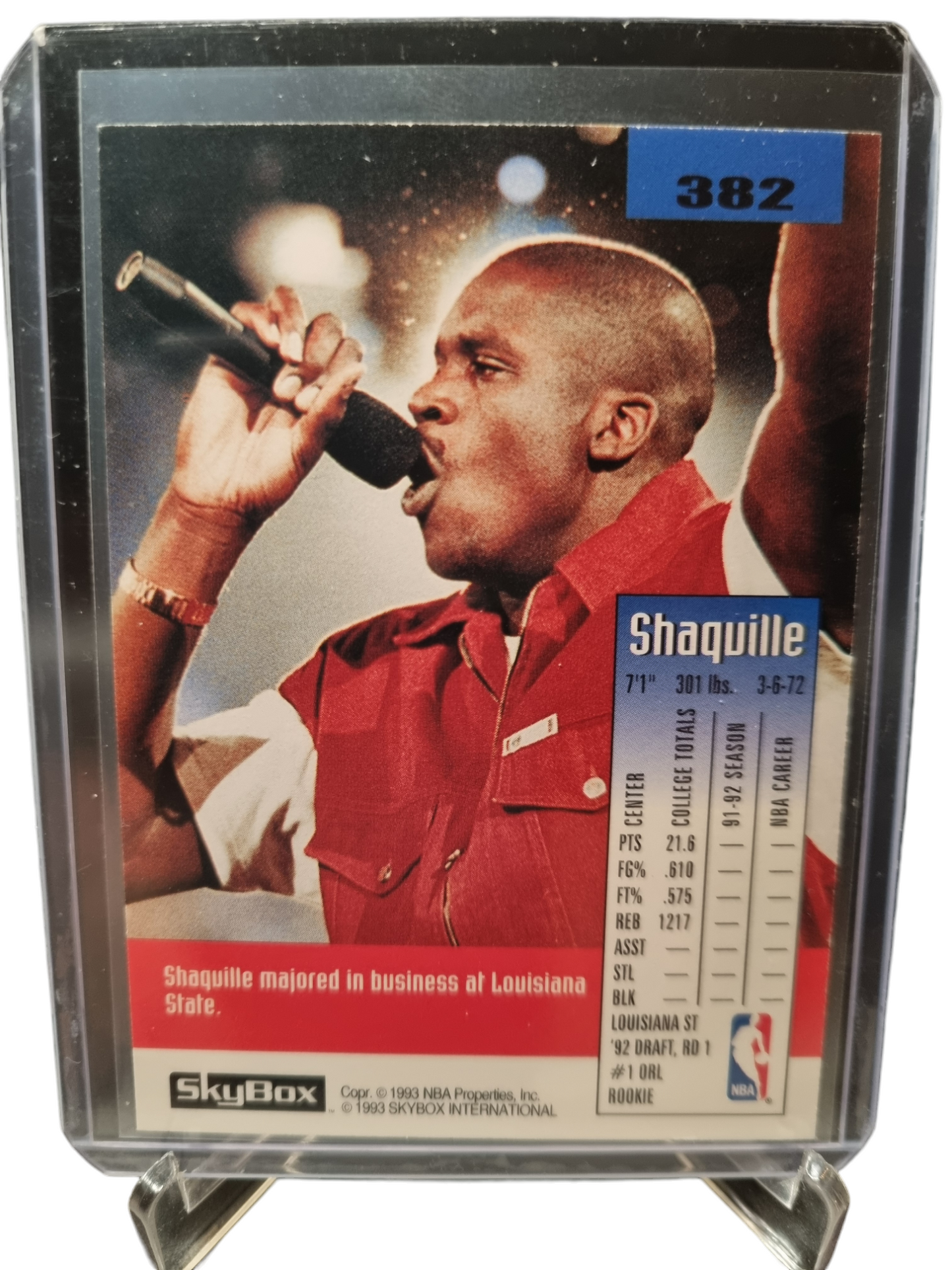 1992-93 Skybox #382 Shaquille O'Neal Rookie Card