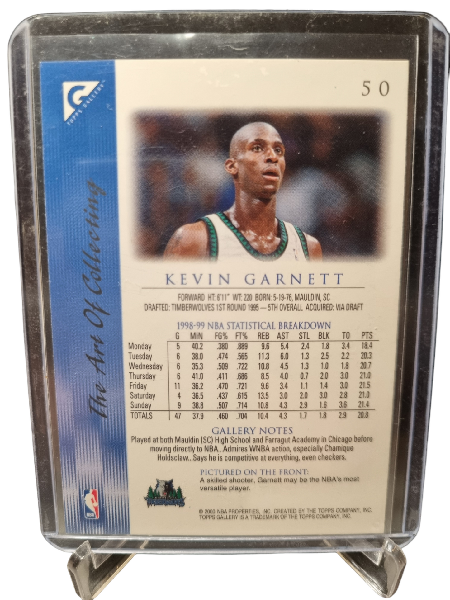 2000 Topps Gallery #50 Kevin Garnett