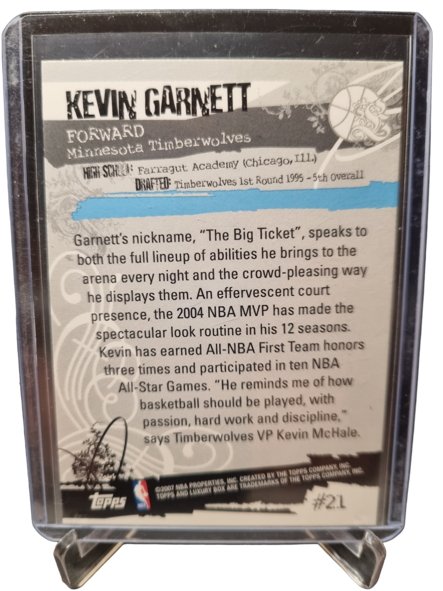 2007 Skybox #21 Kevin Garnett Luxury Box