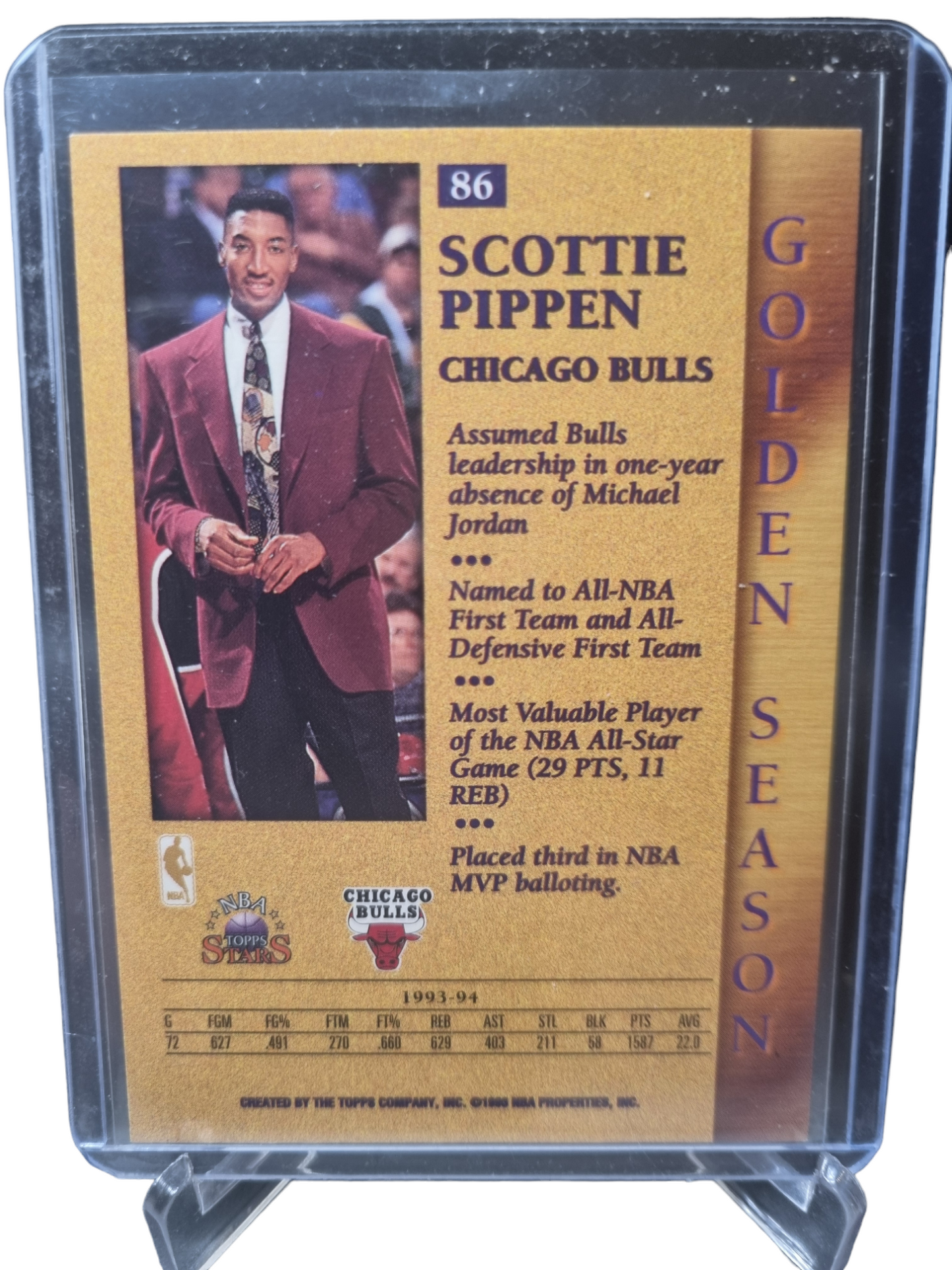 1996 Topps #86 Scottie Pippen Golden Season