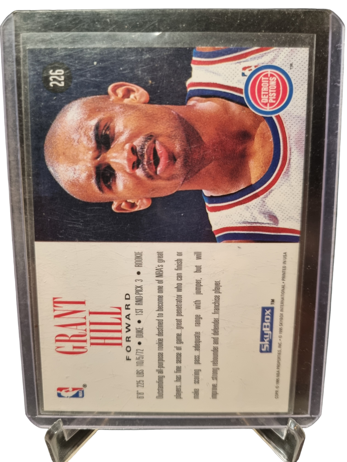 1995 Skybox #226 Grant Hill Rookie Card Skybox Rookie