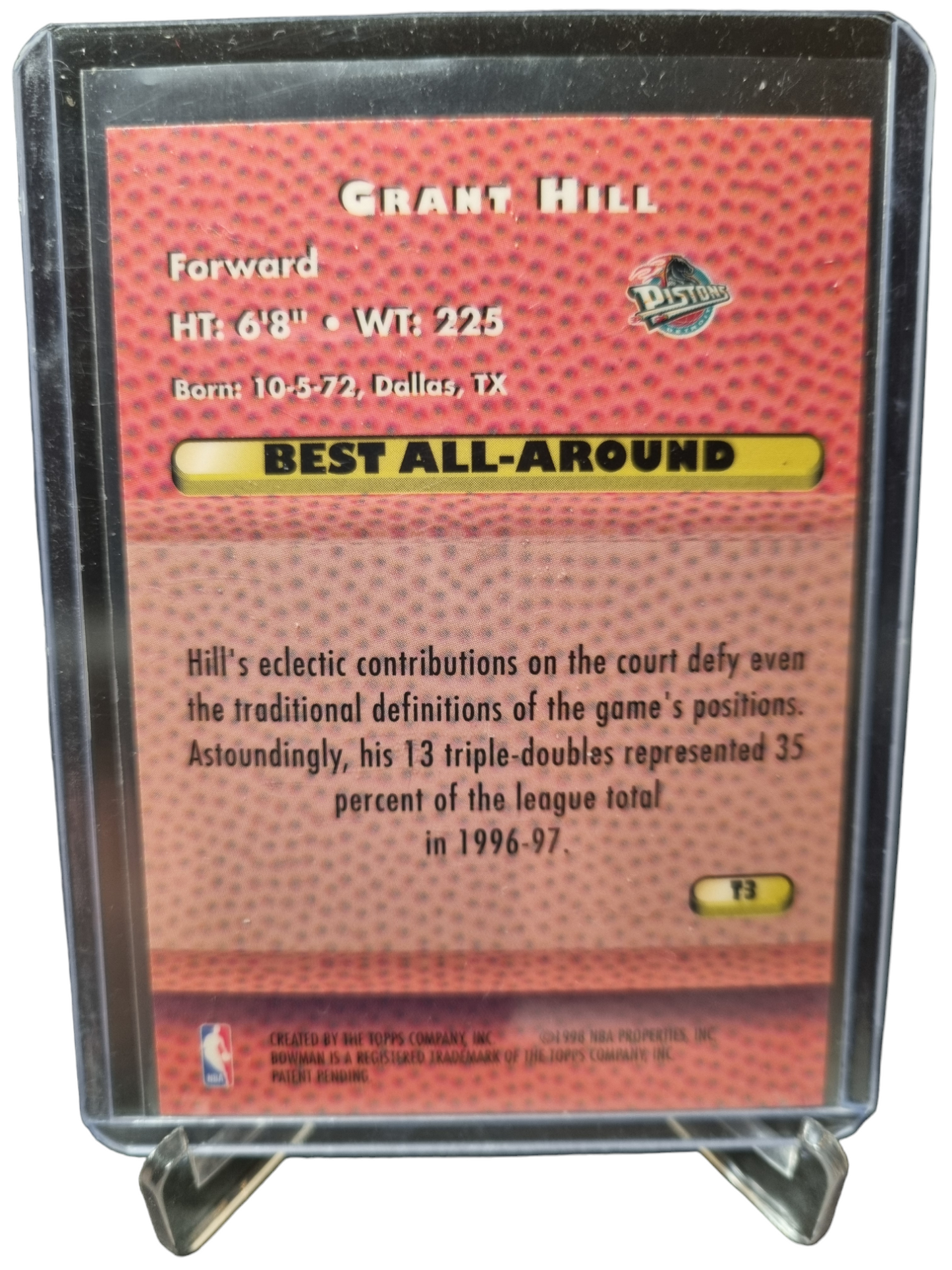 1998 Bowmans Best #T3 Grant Hill Best All Round Techniques