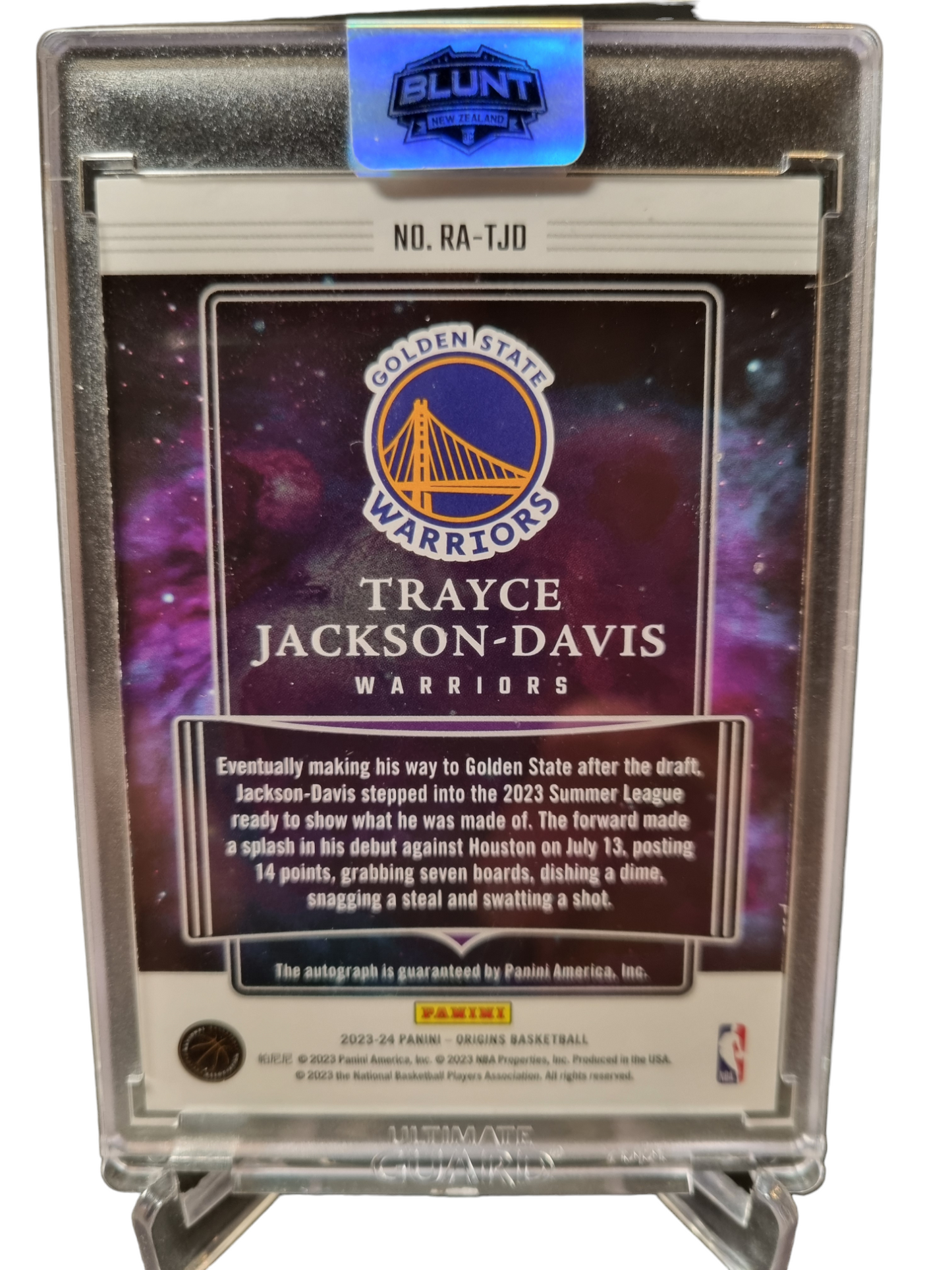 2023-24 Panini Origins #RA-TJD Trayce Jackson-Davis Rookie Card On Card Autograph