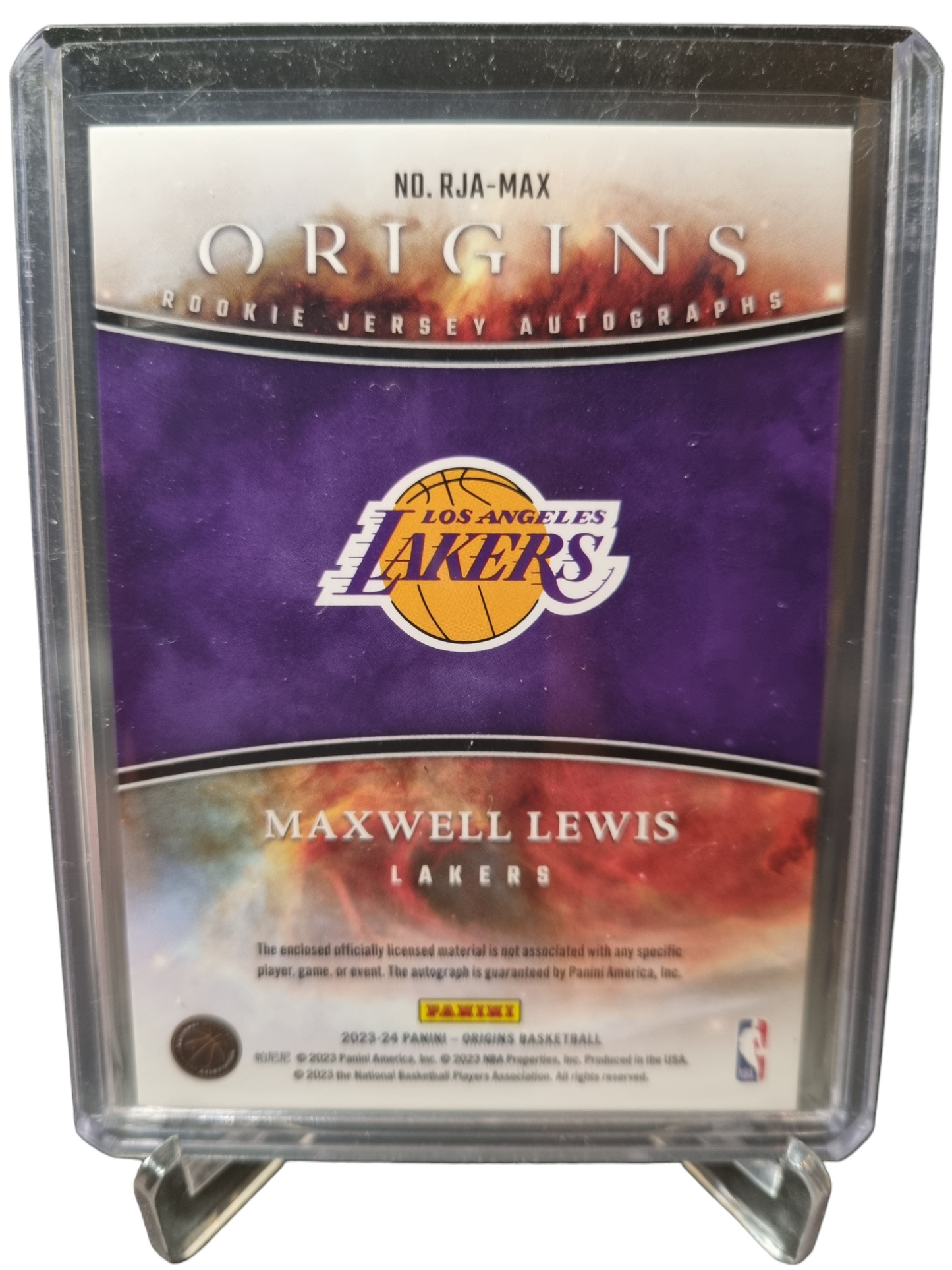 2023-24 Origins #RJA-MAX Maxwell Lewis Rookie Patch Autograph