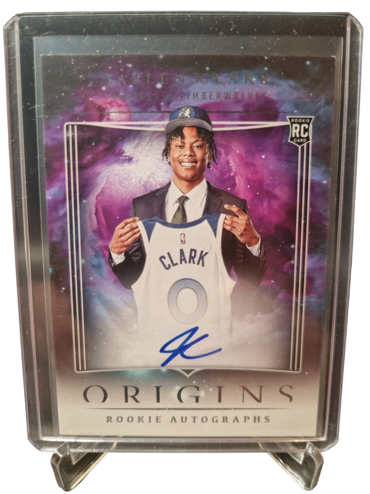 2023-24 Origins #RA-JCM Jaylen Clark Rookie Card On Card Autograph