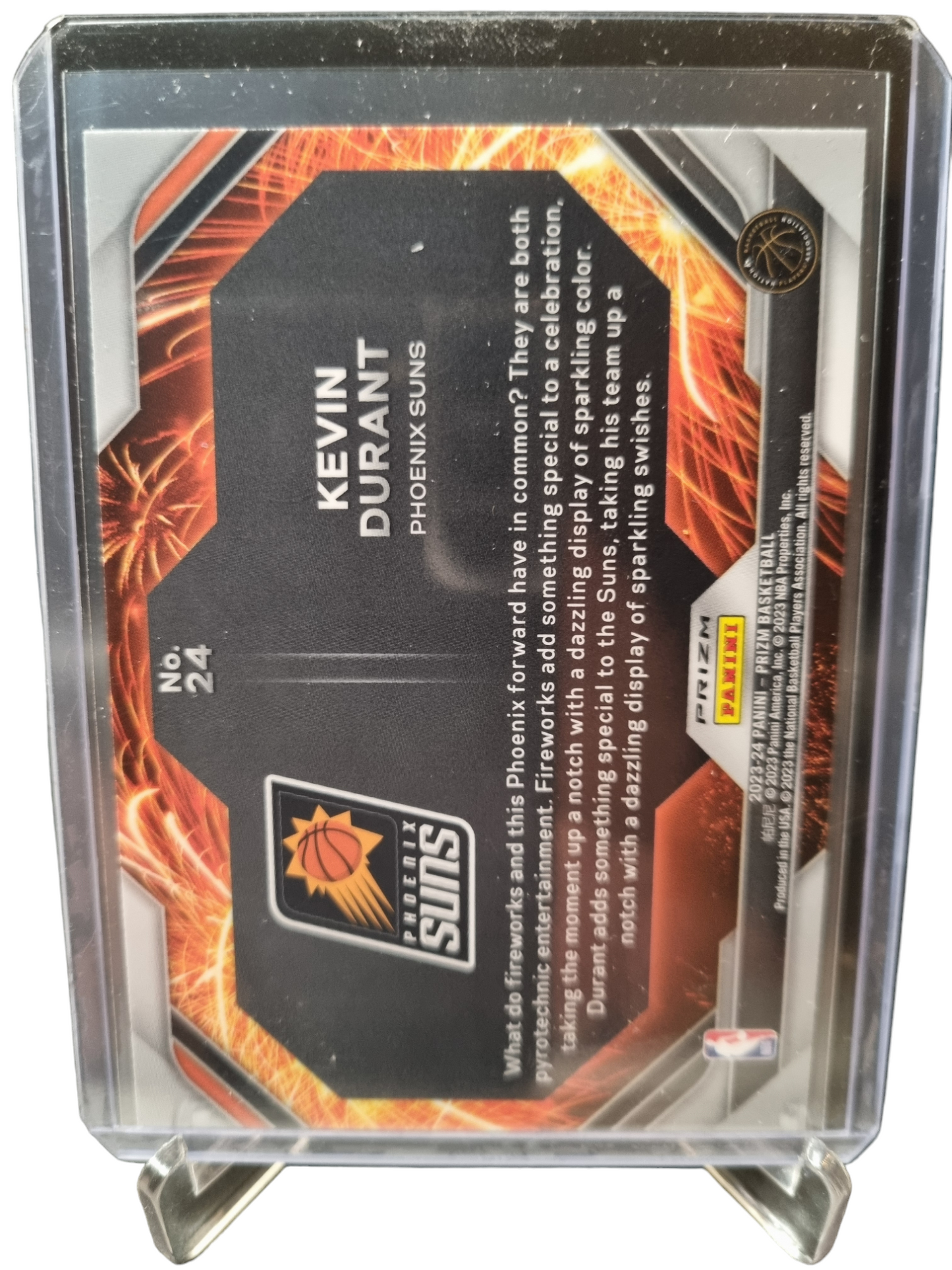 2023-24 Panini Prizm #24 Kevin Durant Fireworks Fast Break Prizm