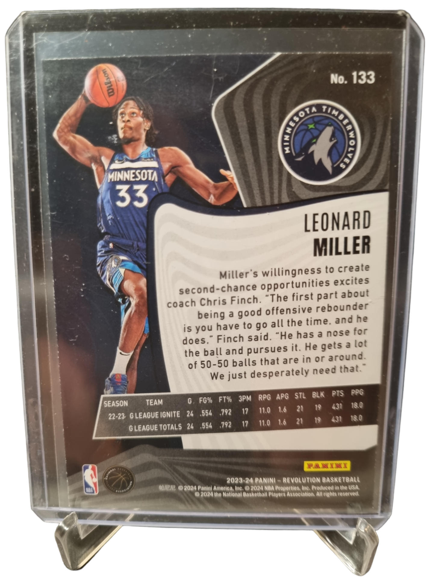 2023-24 Panini Revolution #133 Leonard Miller Rookie Card