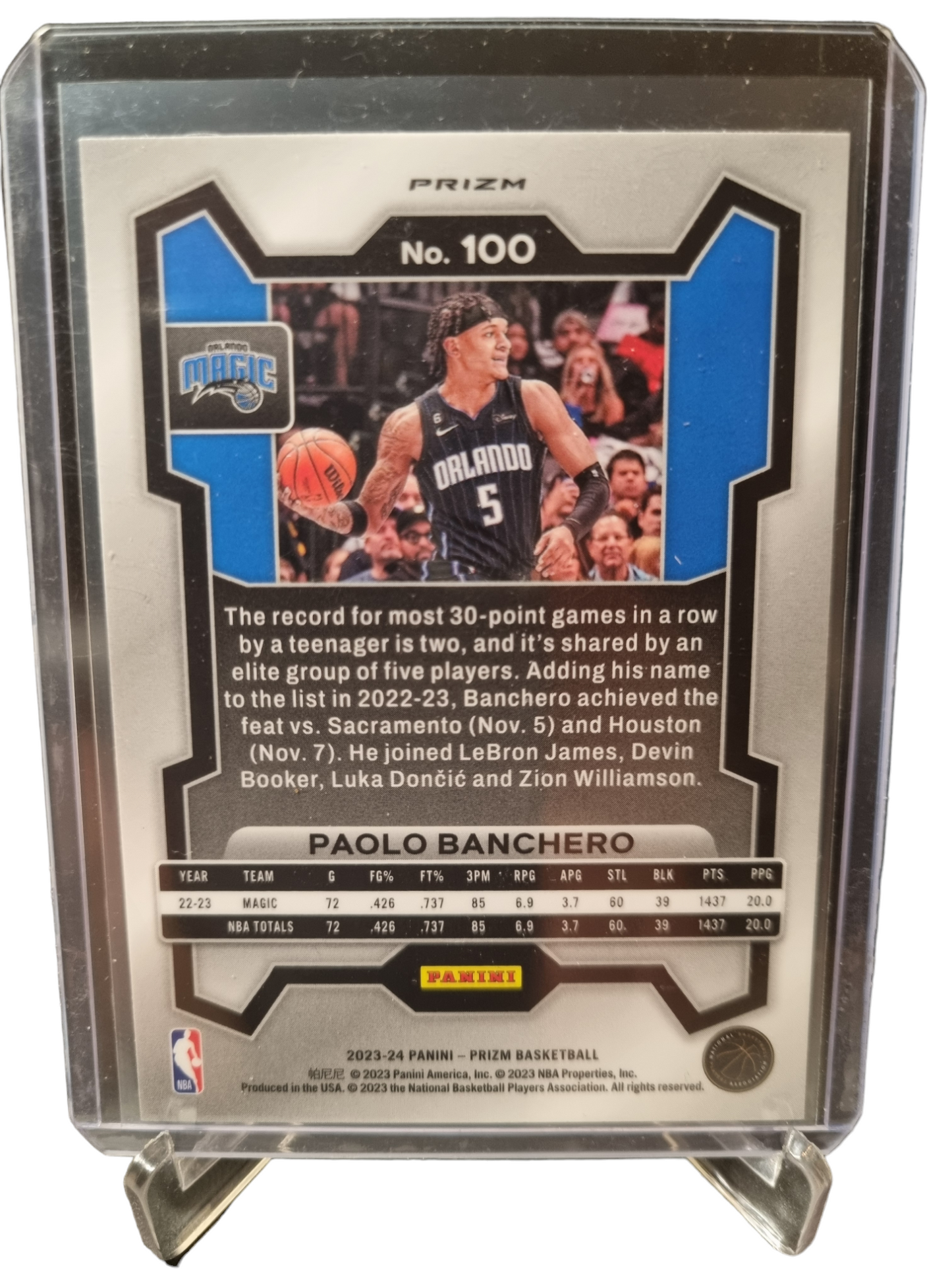 2023-24 Panini Prizm #100 Paolo Banchero Silver Prizm