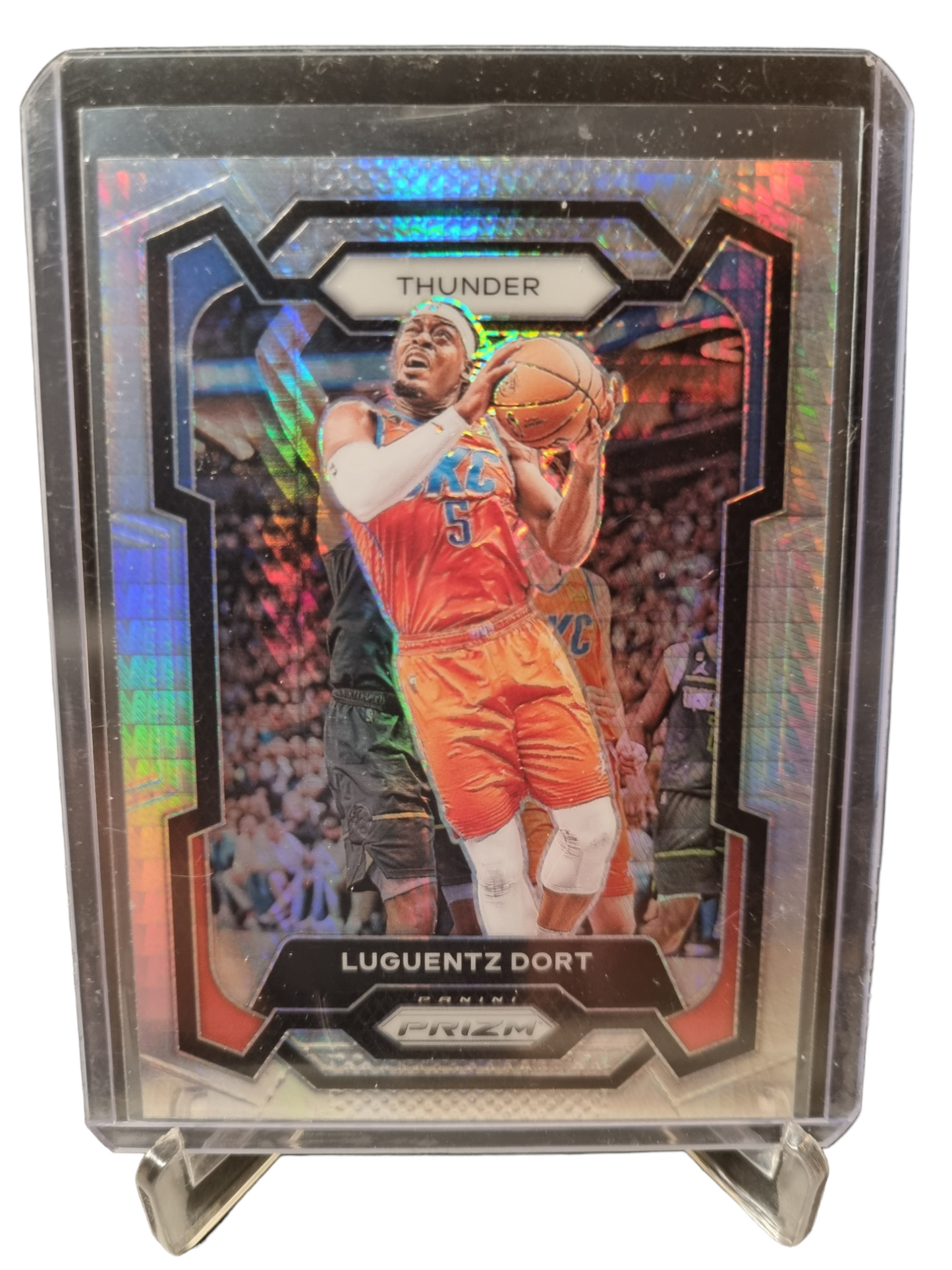 2023-24 Panini Prizm #254 Luguentz Dort Silver Hyper Prizm