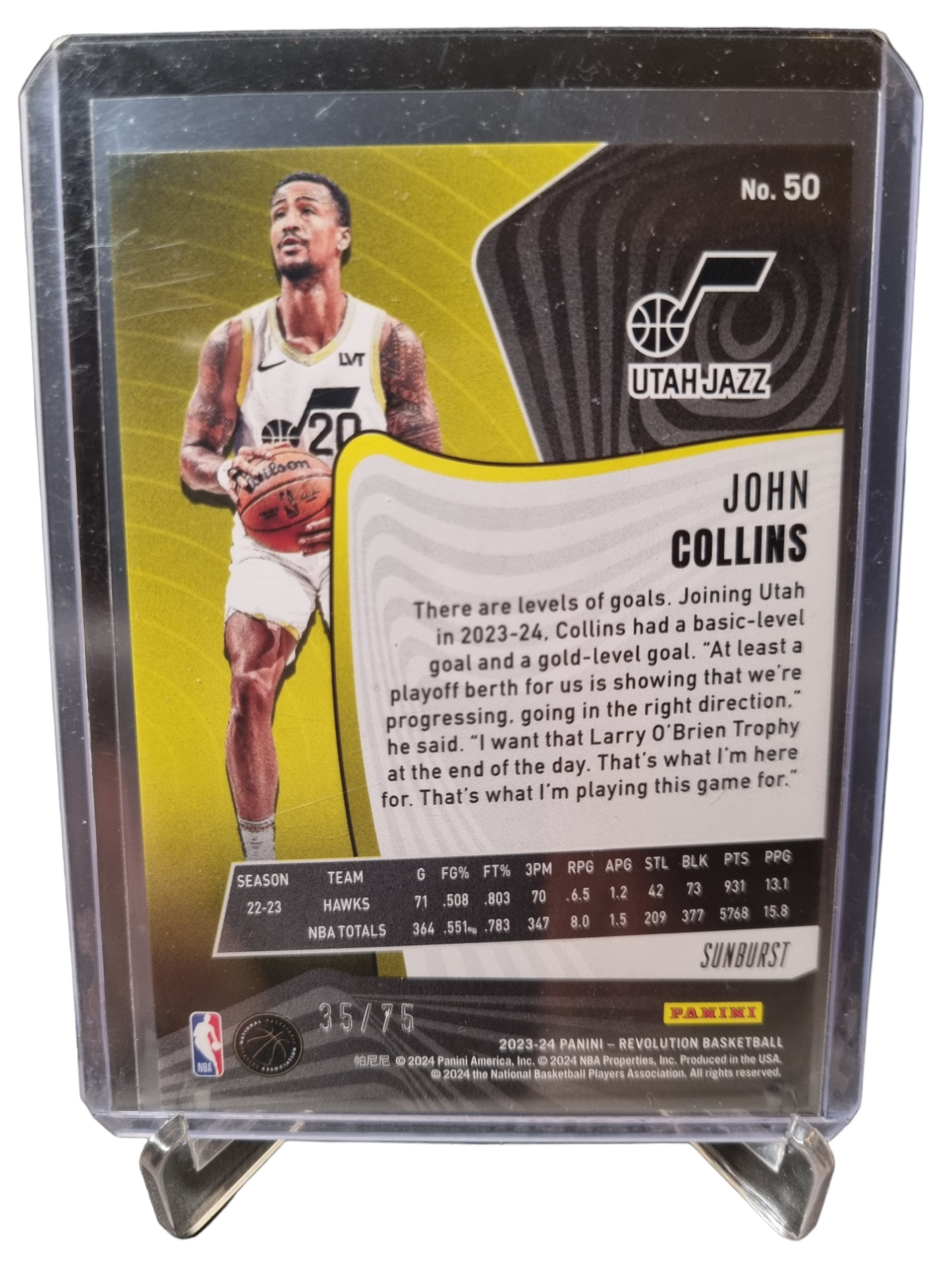 2023-24 Panini Revolution #50 John Collins Sunburst 35/75