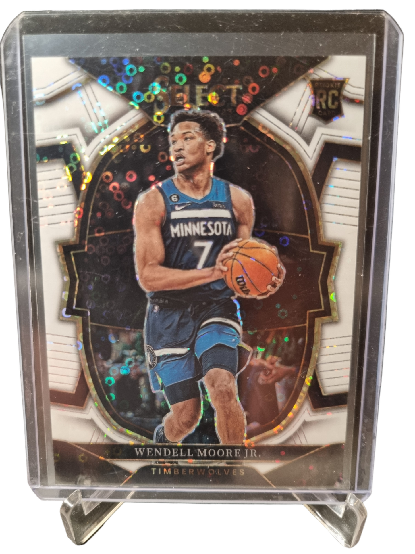 2022-23 Panini Select #73 Wendell Moore JR Rookie Card White Fast Break Prizm 68/75