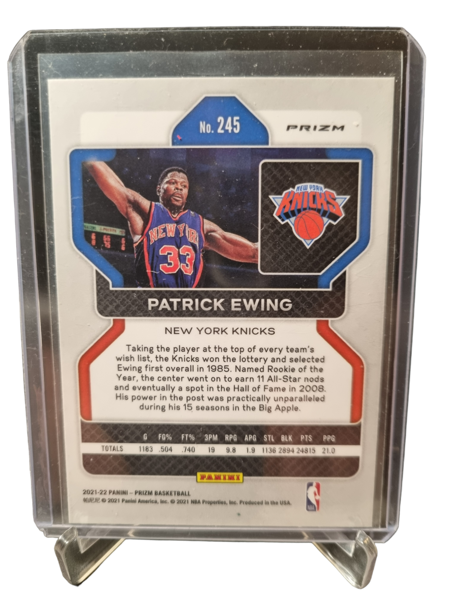 2021-22 Panini Prizm #245 Patrick Ewing Purple Wave Prizm